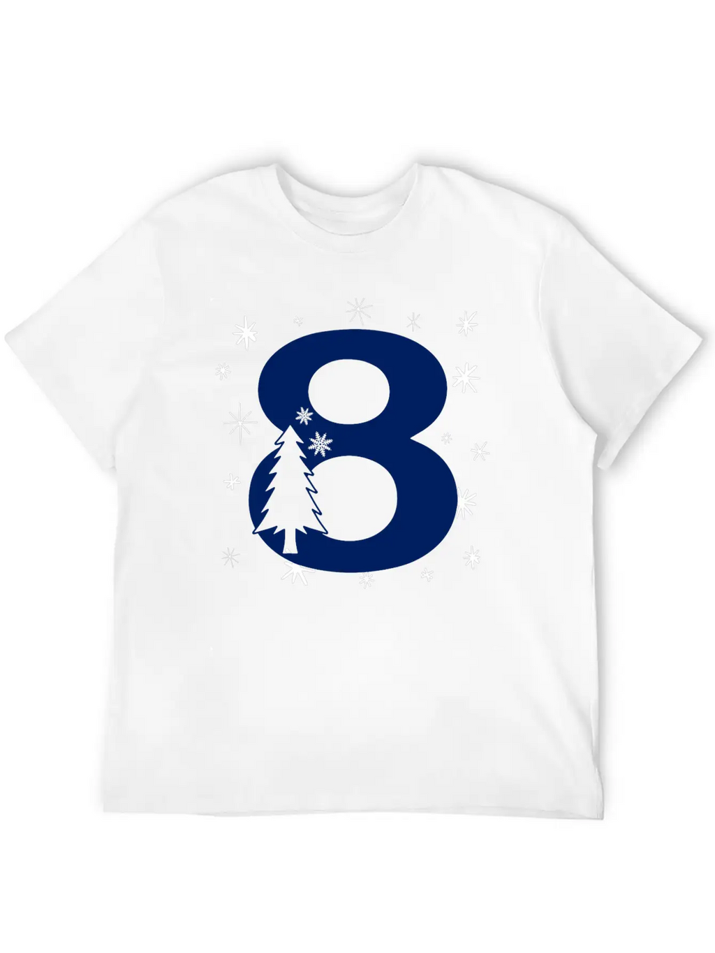 8th Winter Birthday Party - Christmas Number Eight Timeless Short Sleeve Tee – Comfy And Minimalist Design