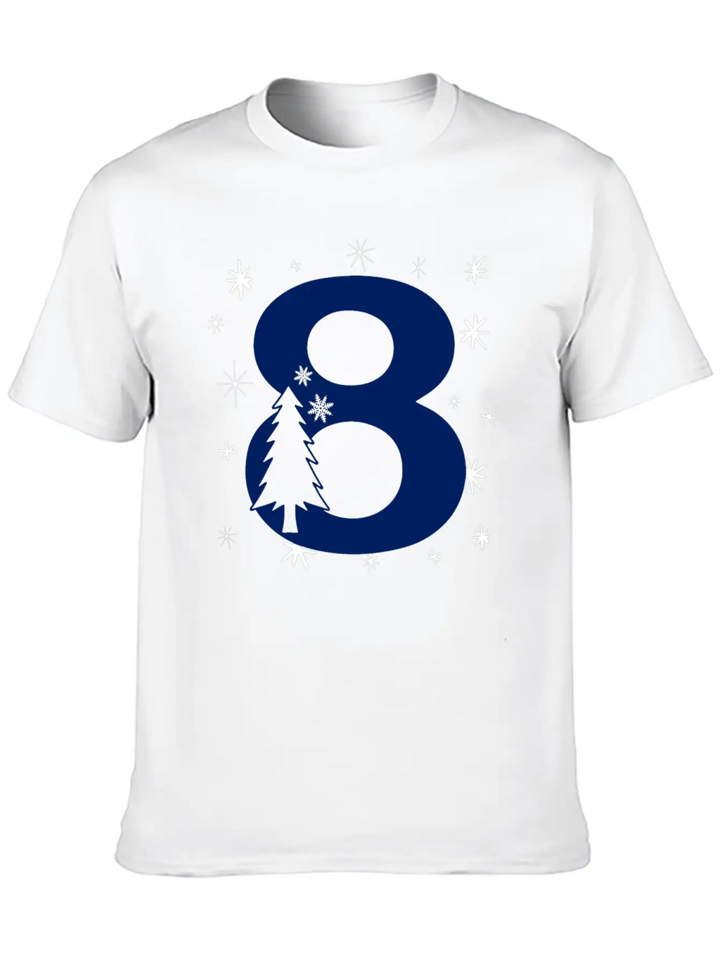 8th Winter Birthday Party - Christmas Number Eight Timeless Short Sleeve Tee – Comfy And Minimalist Design