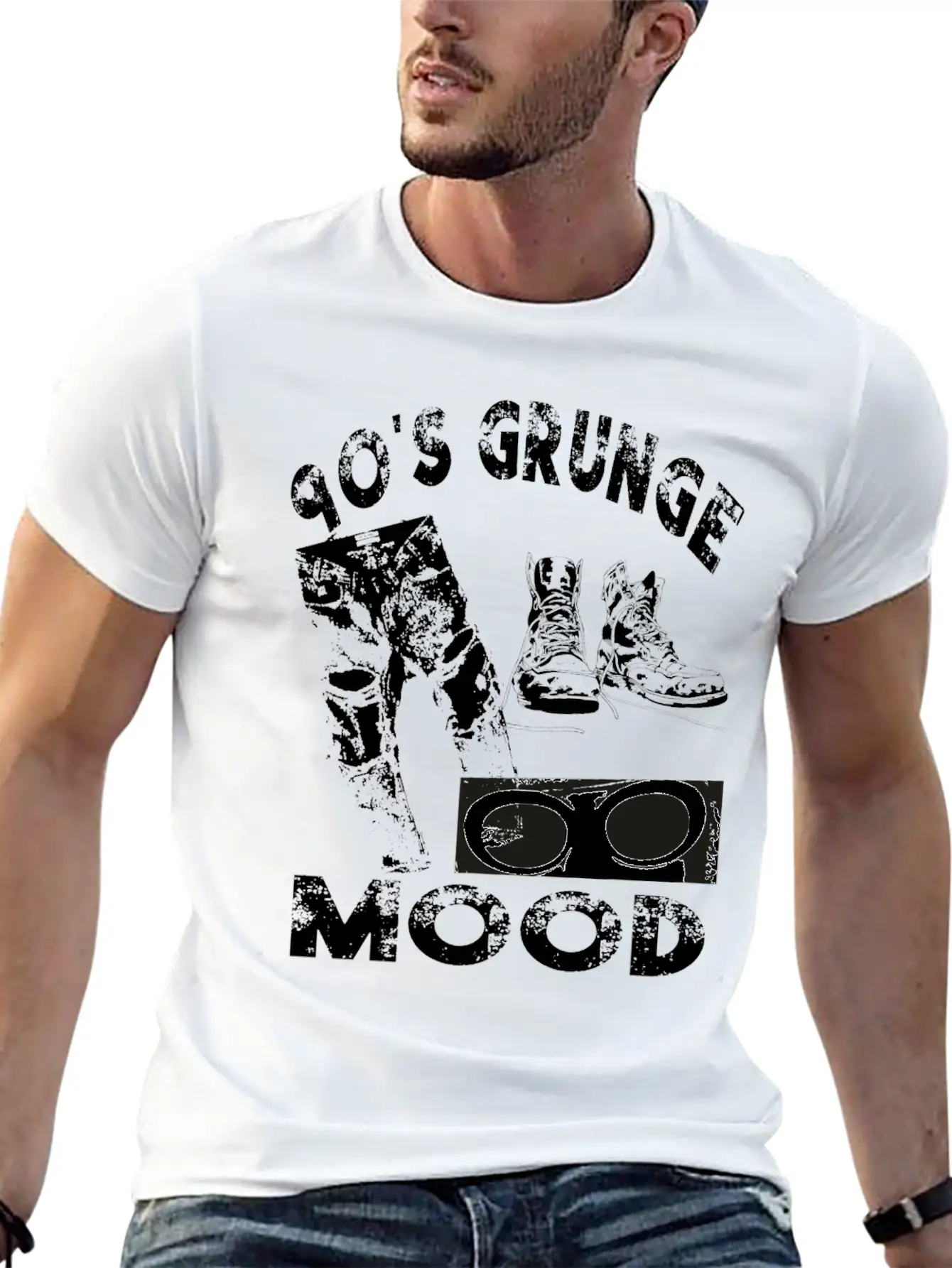90's Grunge Mood Style Timeless Short Sleeve Tee – Comfy And Minimalist Design