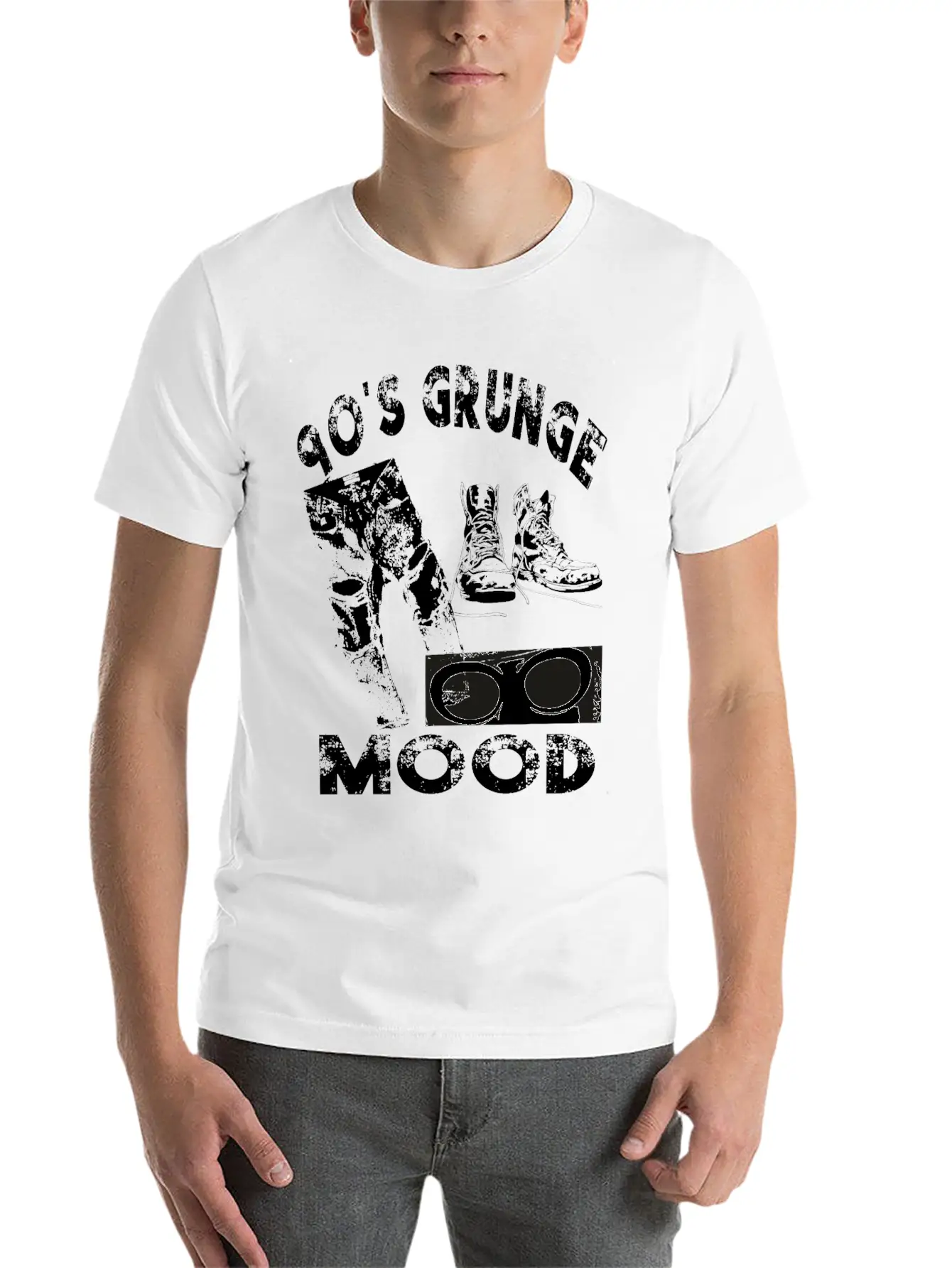 90's Grunge Mood Style Timeless Short Sleeve Tee – Comfy And Minimalist Design
