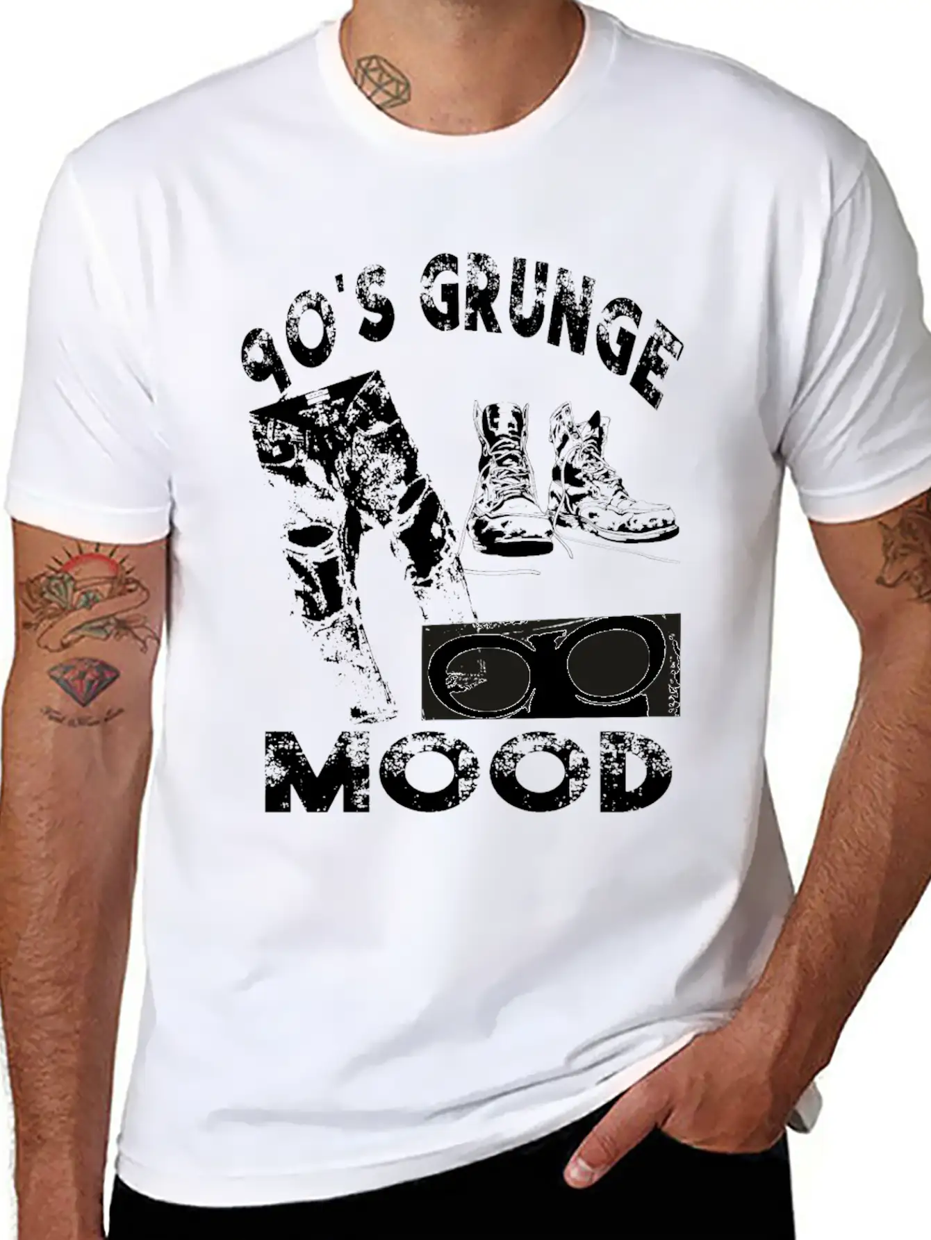 90's Grunge Mood Style Timeless Short Sleeve Tee – Comfy And Minimalist Design