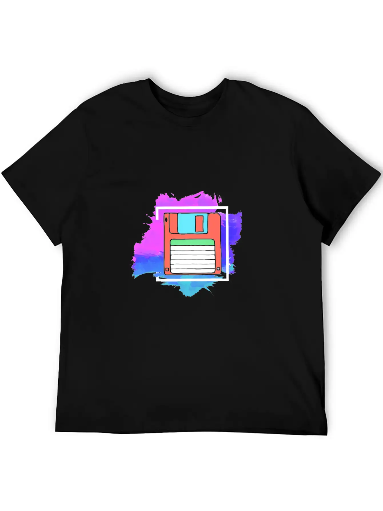 90s Neon Rubic Cube Cassette Tape Essential Unisex Summer Tee – Soft Cotton Casual Fit