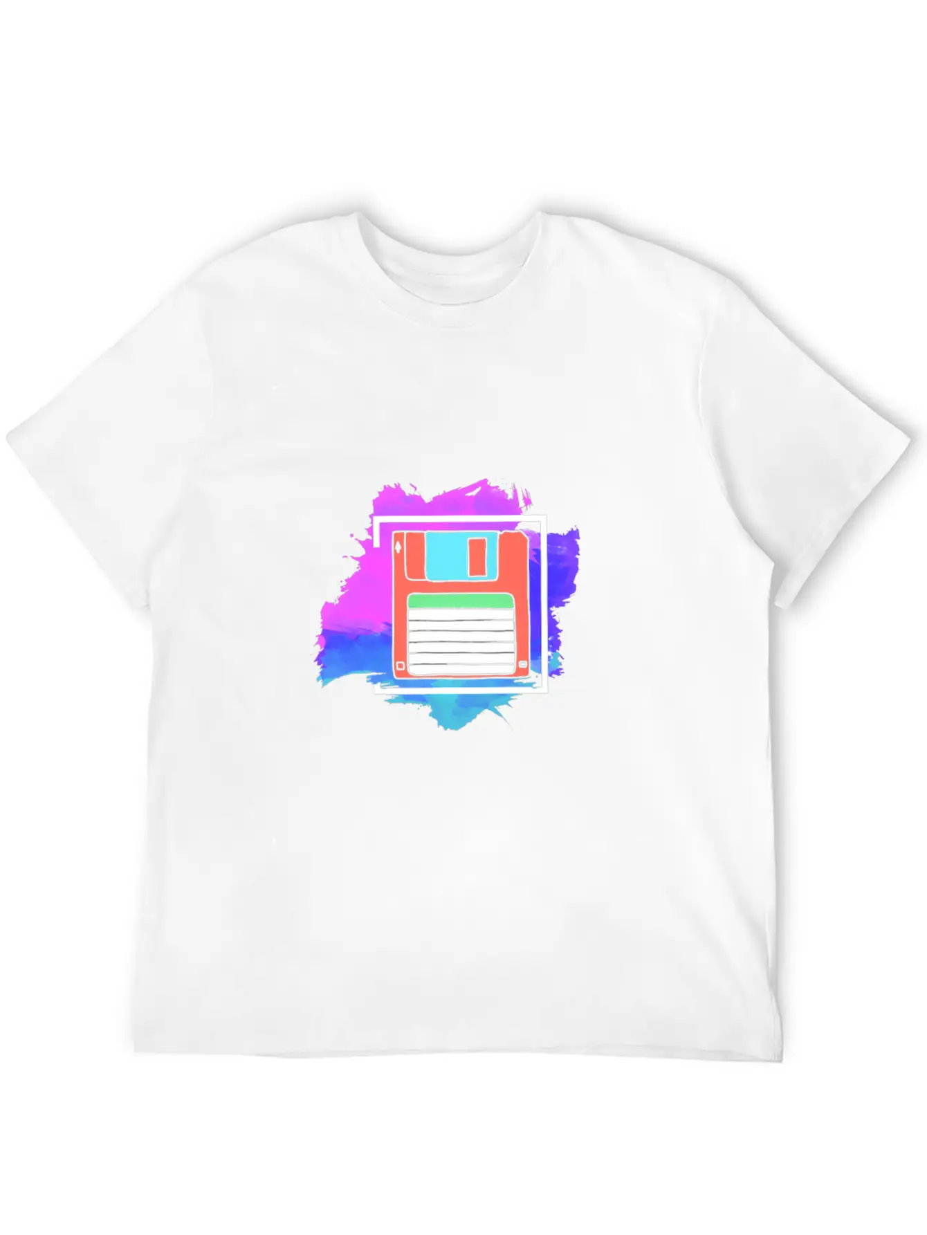 90s Neon Rubic Cube Cassette Tape Essential Unisex Summer Tee – Soft Cotton Casual Fit