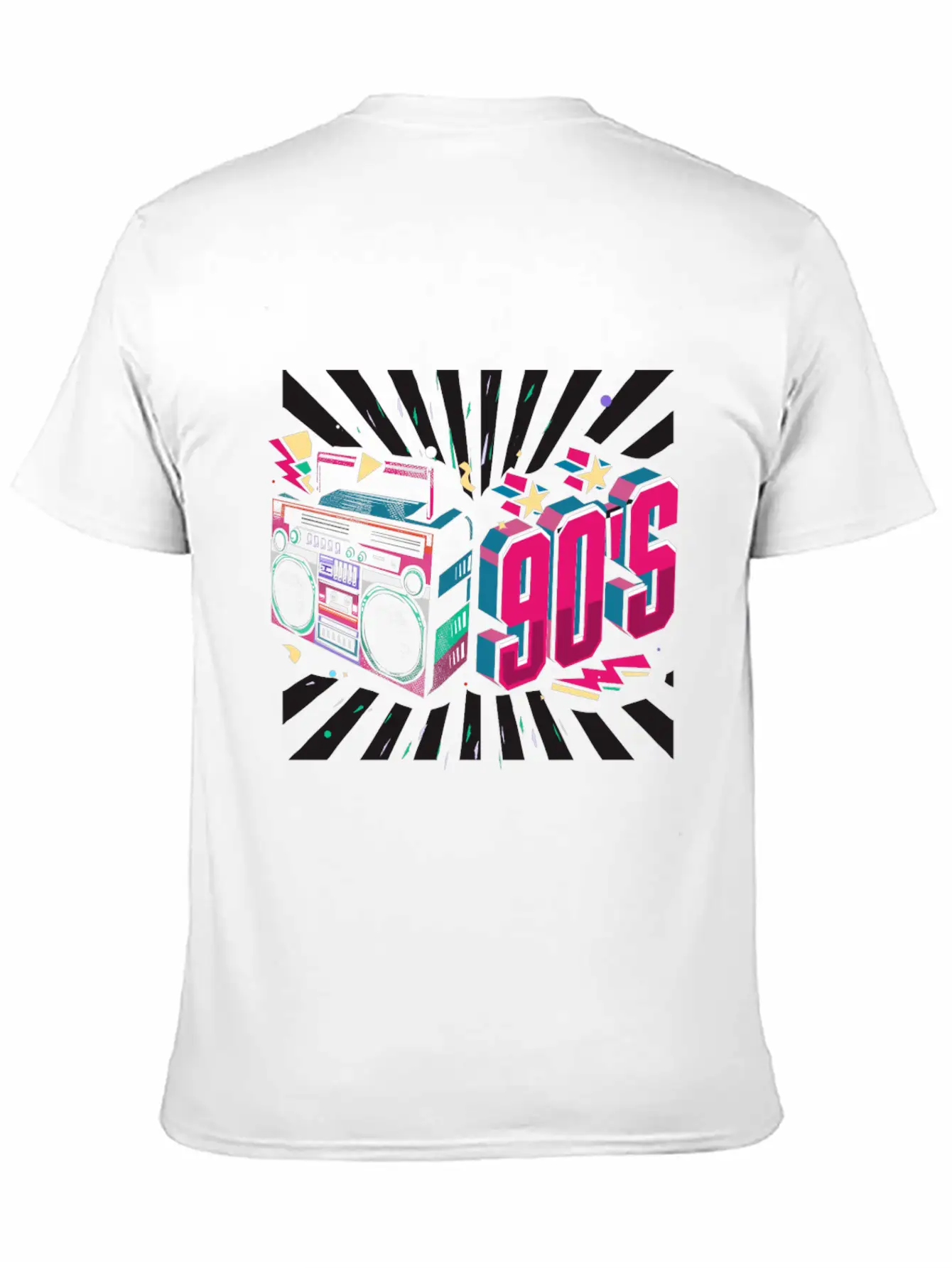 90s Neon Rubic Cube Cassette Tape Soft Cotton Short Sleeve Tee – Unisex Wardrobe Staple
