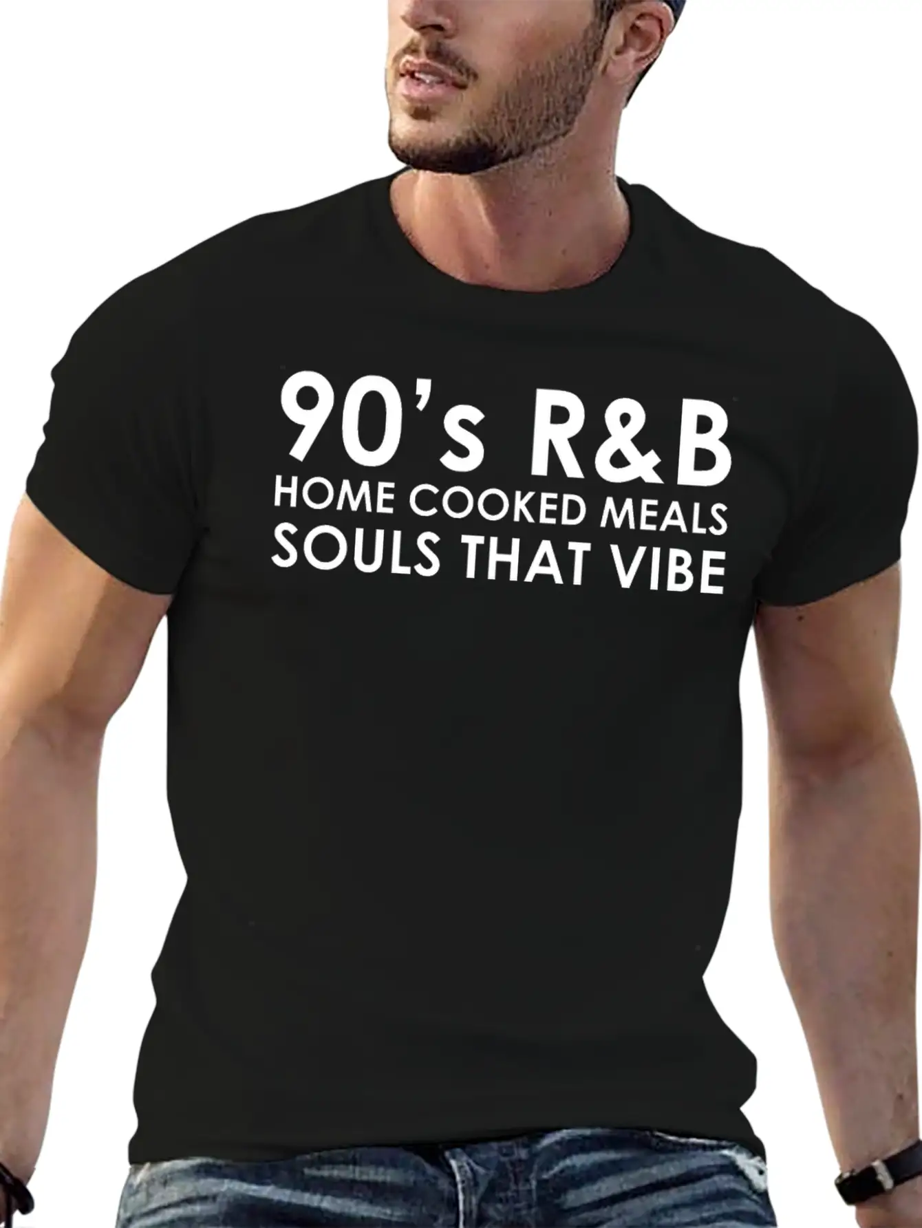 90's R&B Music Lover Quote Graphic Essential Cotton Tee For Daily Outfits – Unisex Style