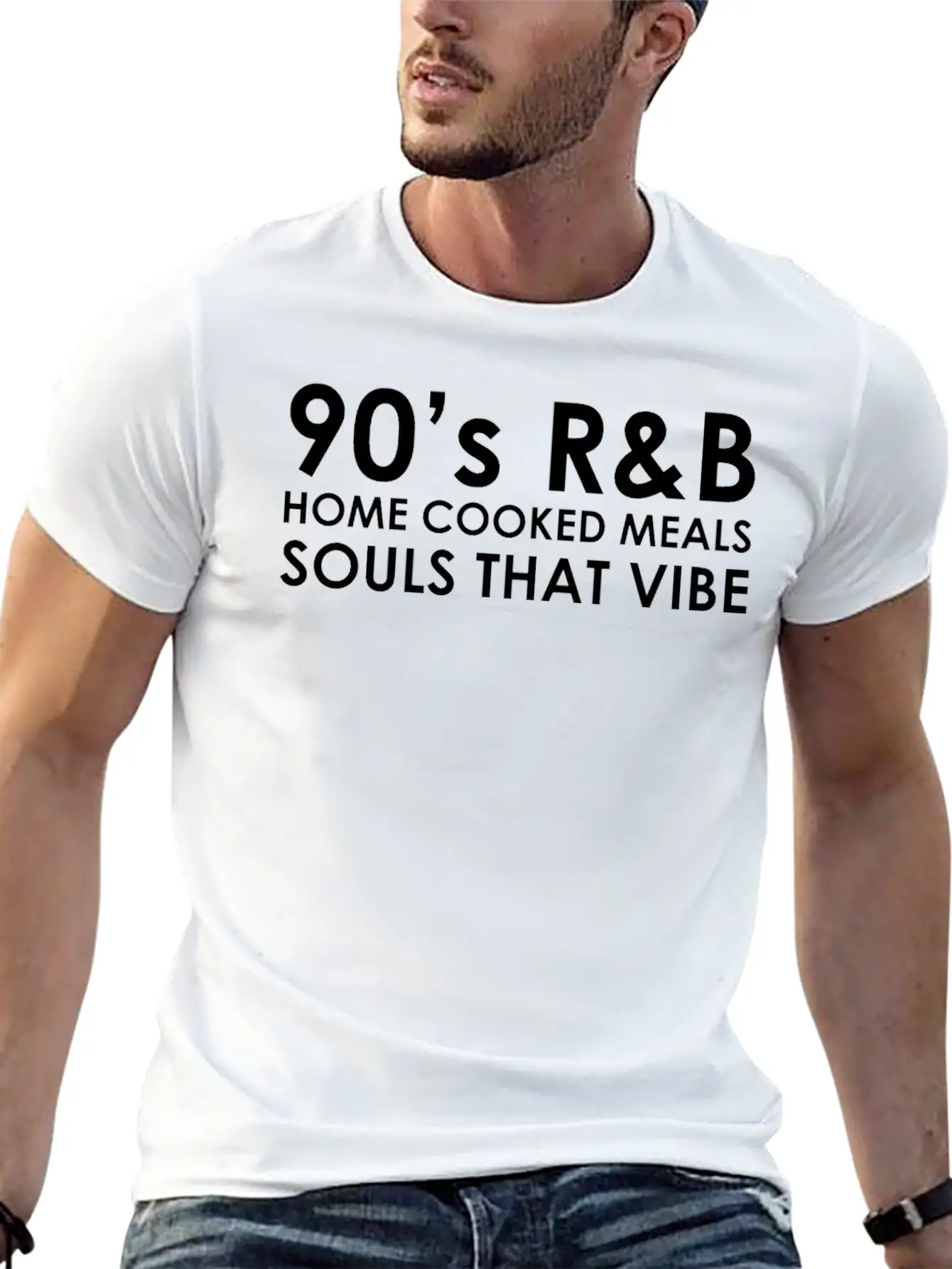 90's R&B Music Lover Quote Graphic Essential Cotton Tee For Daily Outfits – Unisex Style