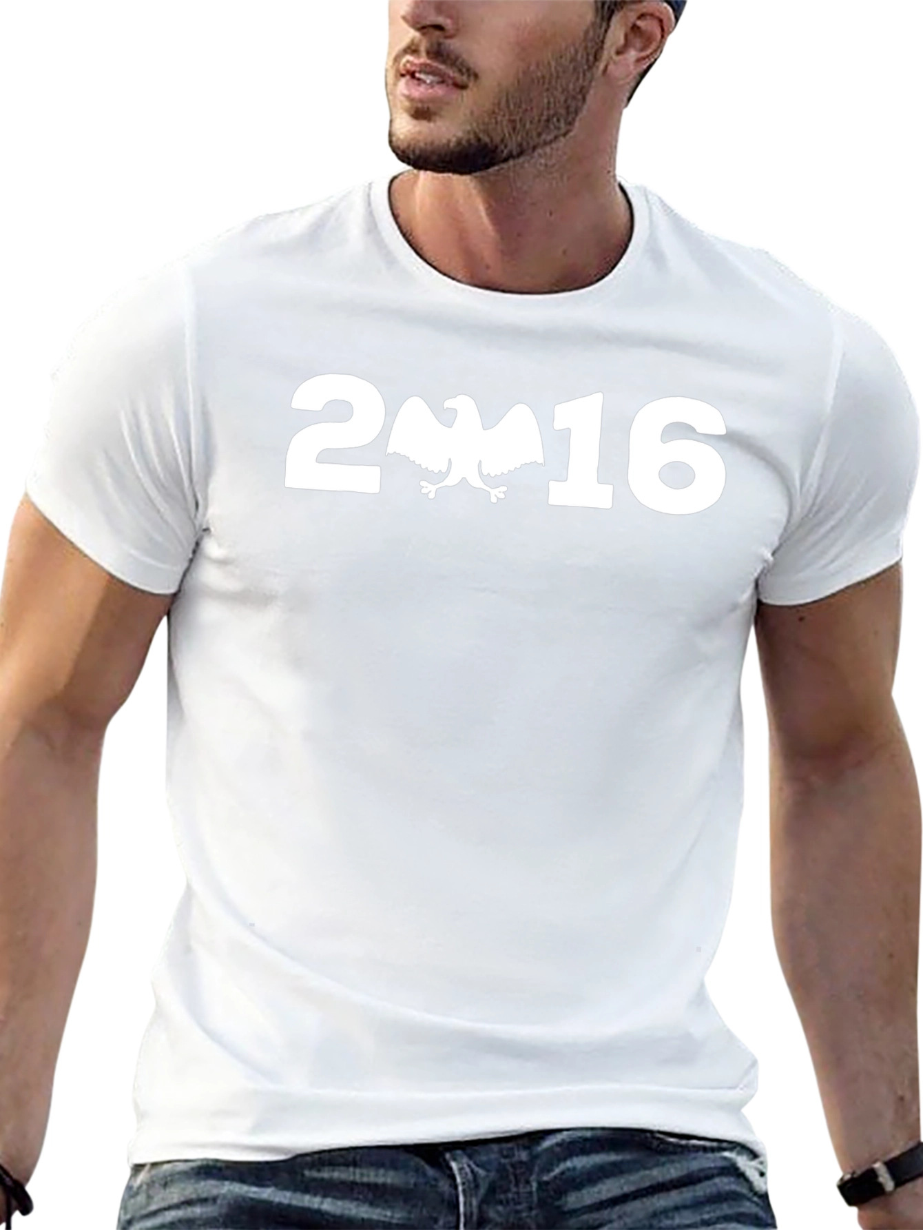 2016 Eagle Graphic Print Black T-Shirt