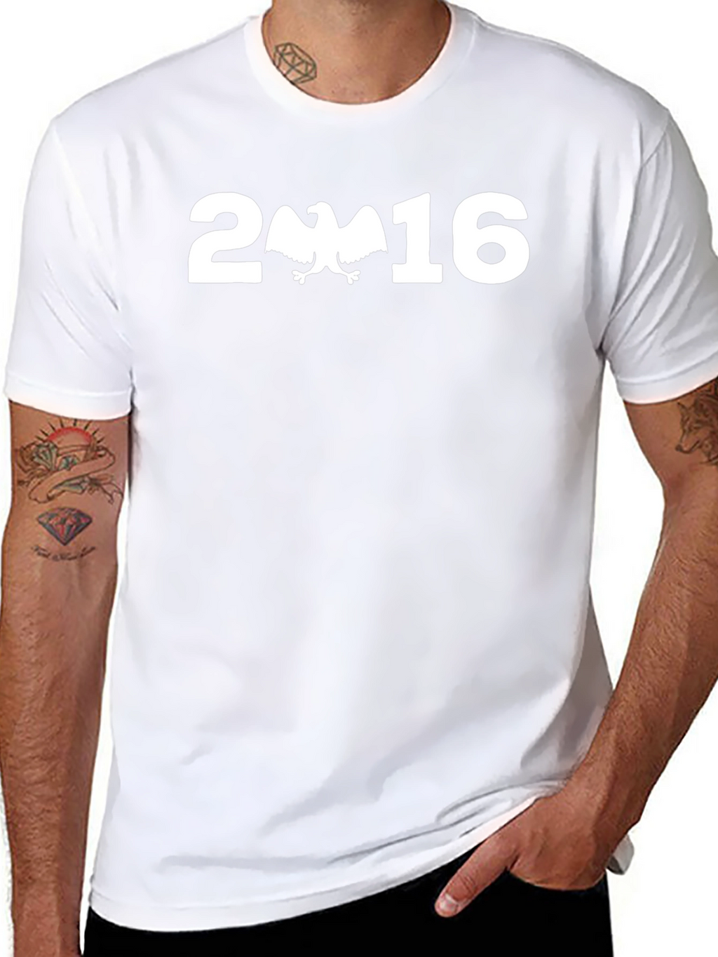 2016 Eagle Graphic Print Black T-Shirt