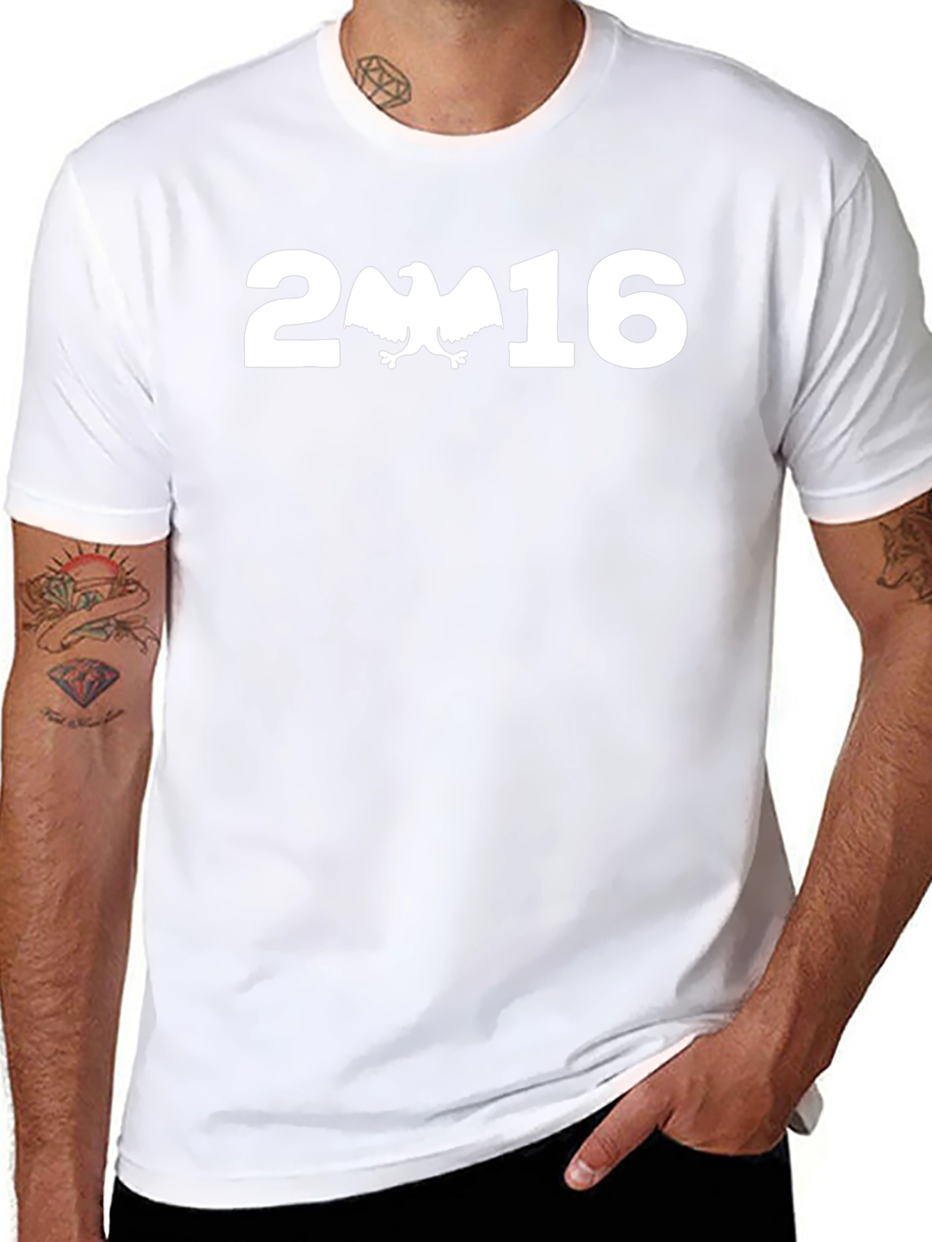 2016 Eagle Graphic Print Black T-Shirt