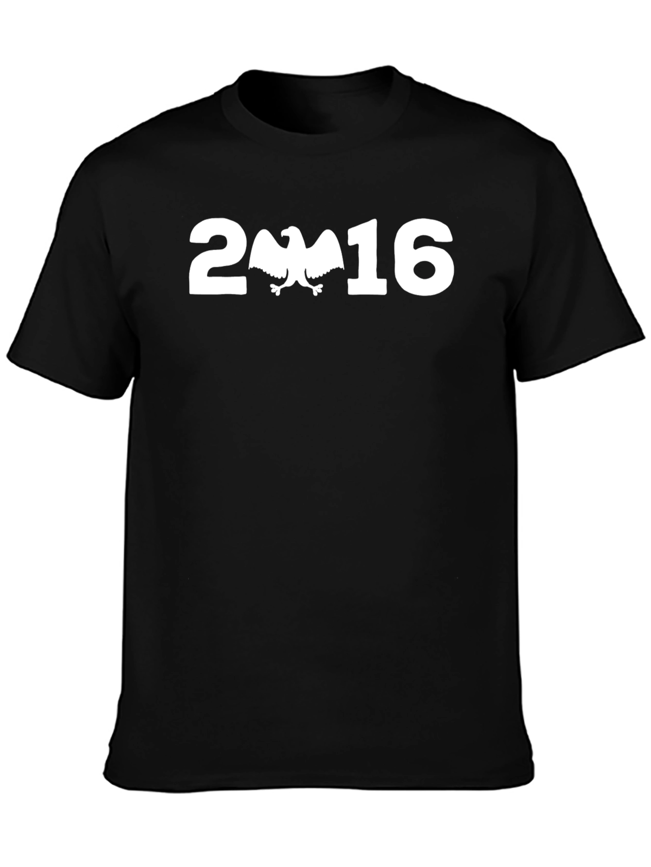 2016 Eagle Graphic Print Black T-Shirt
