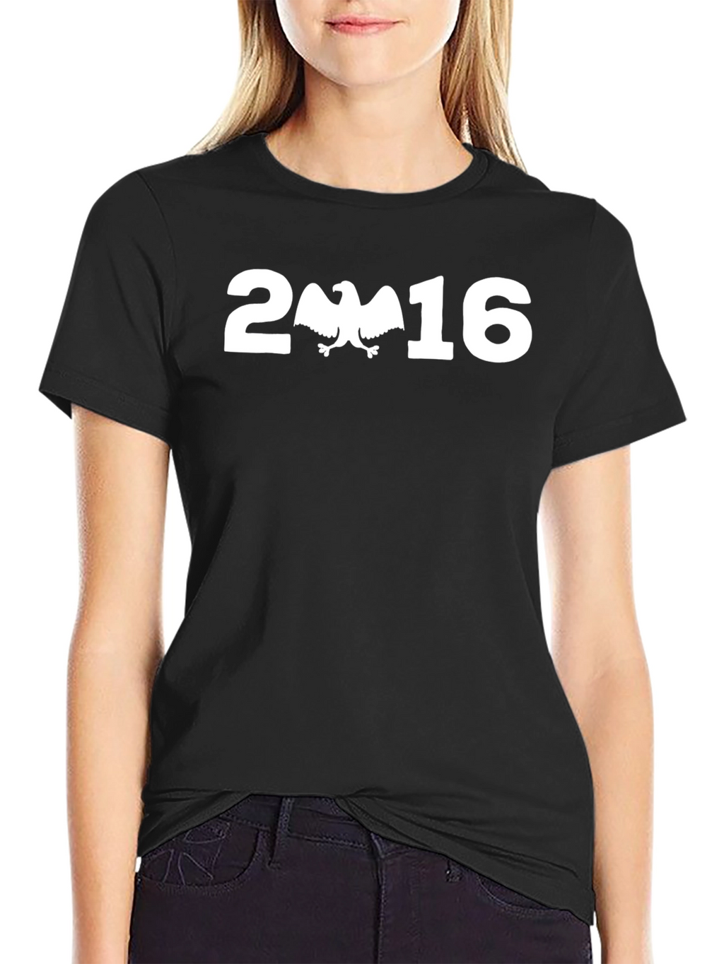 2016 Eagle Graphic Print Black T-Shirt