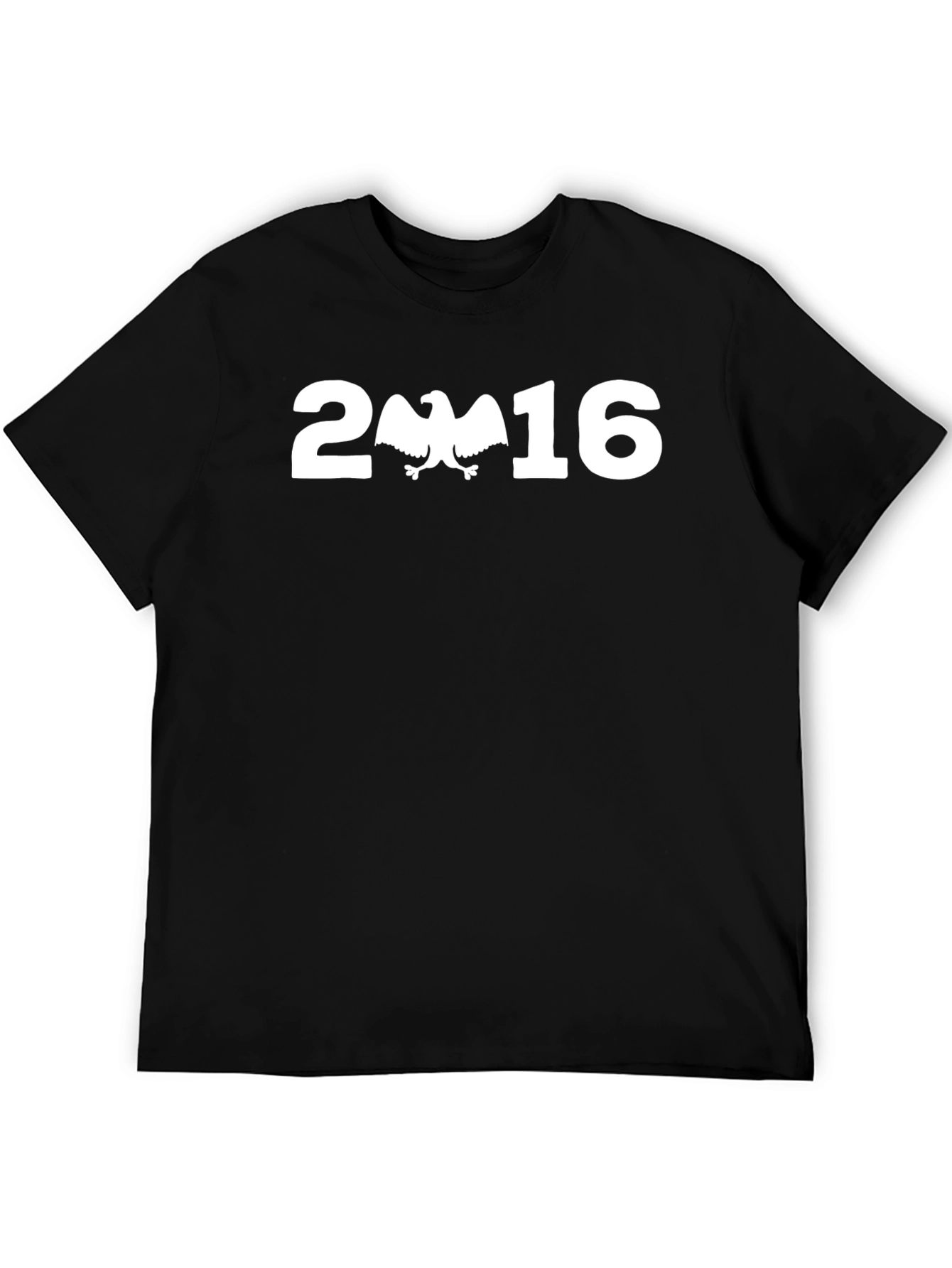 2016 Eagle Graphic Print Black T-Shirt