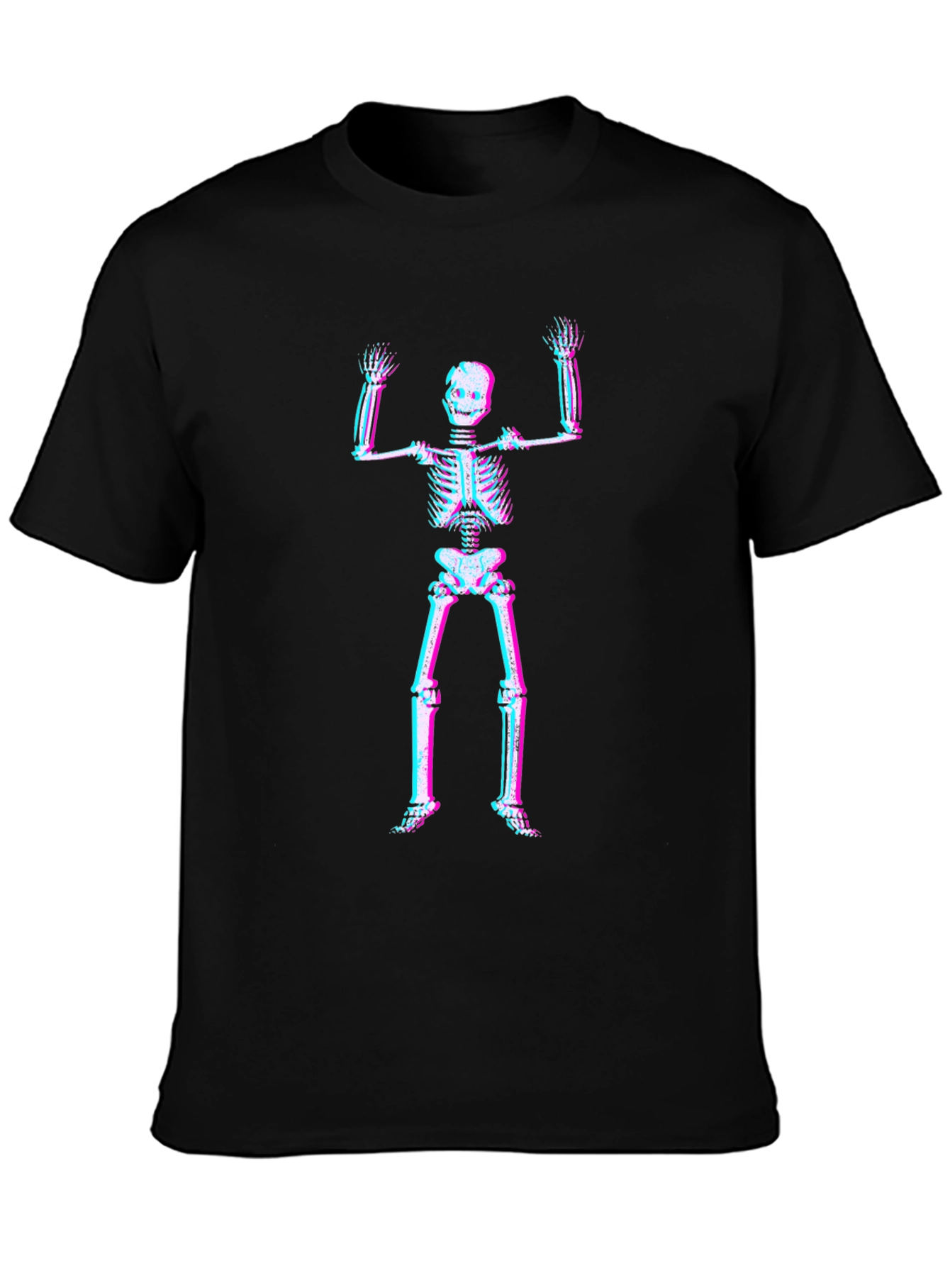 3D Skeleton Graphic Tee - Black