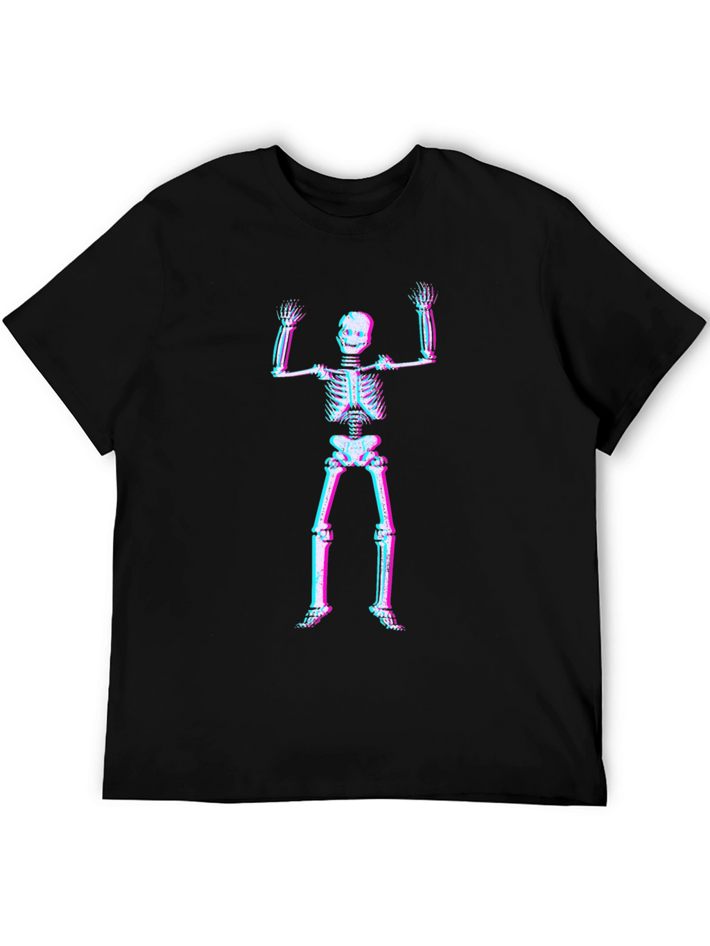 3D Skeleton Graphic Tee - Black