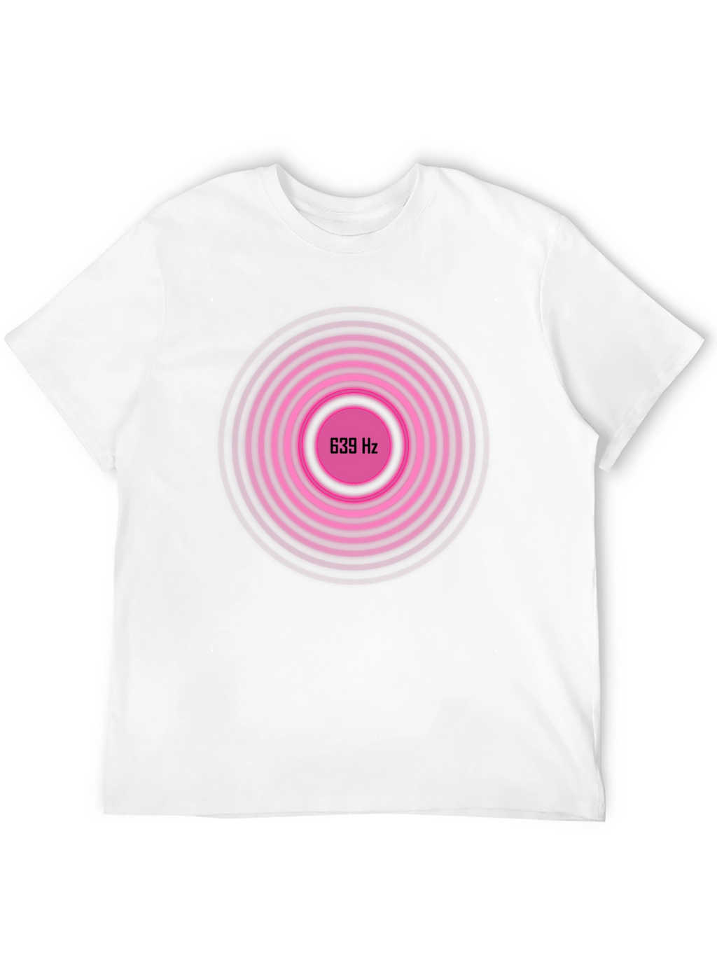 639 Hz Pink Circle Graphic Black T-Shirt