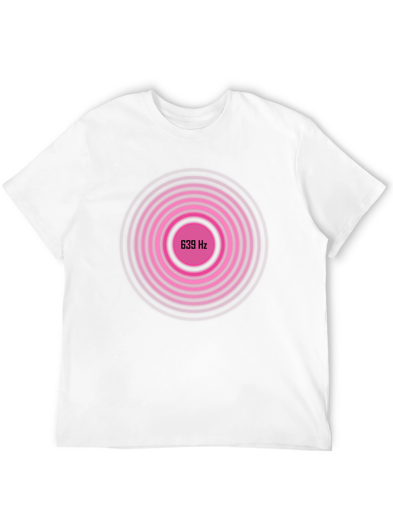 639 Hz Pink Circle Graphic Black T-Shirt