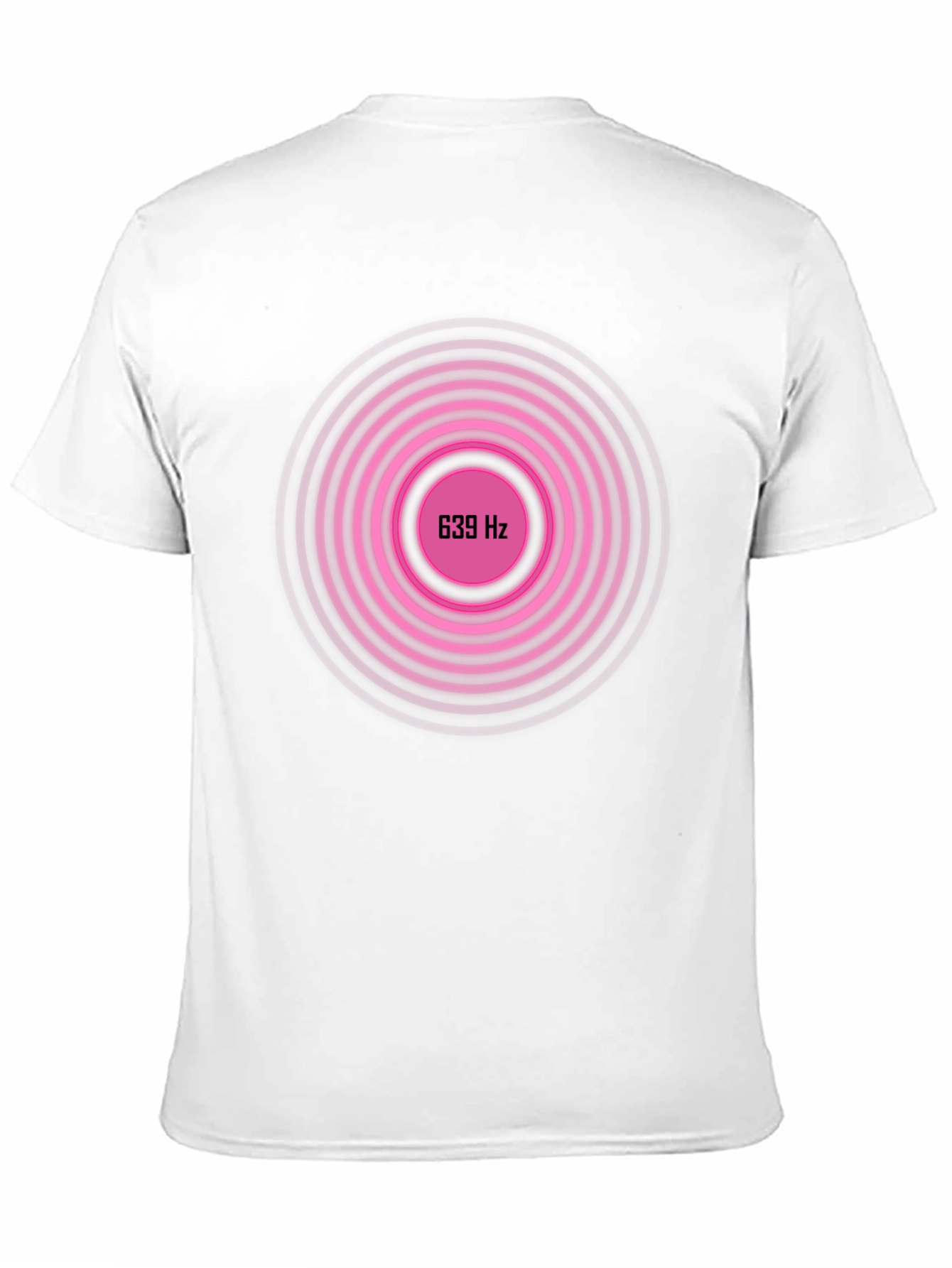 639 Hz Pink Circle Graphic Black T-Shirt