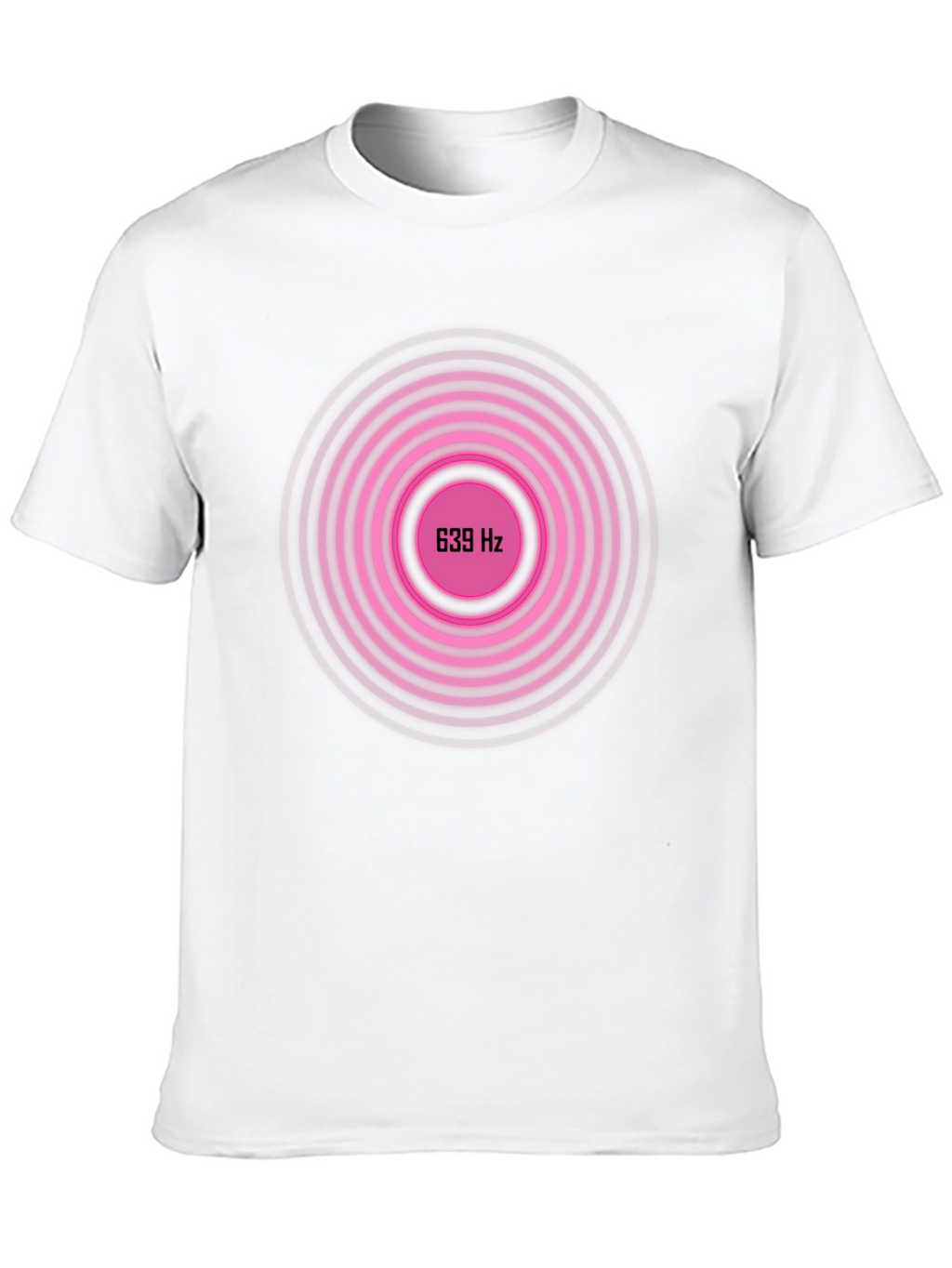 639 Hz Pink Circle Graphic Black T-Shirt