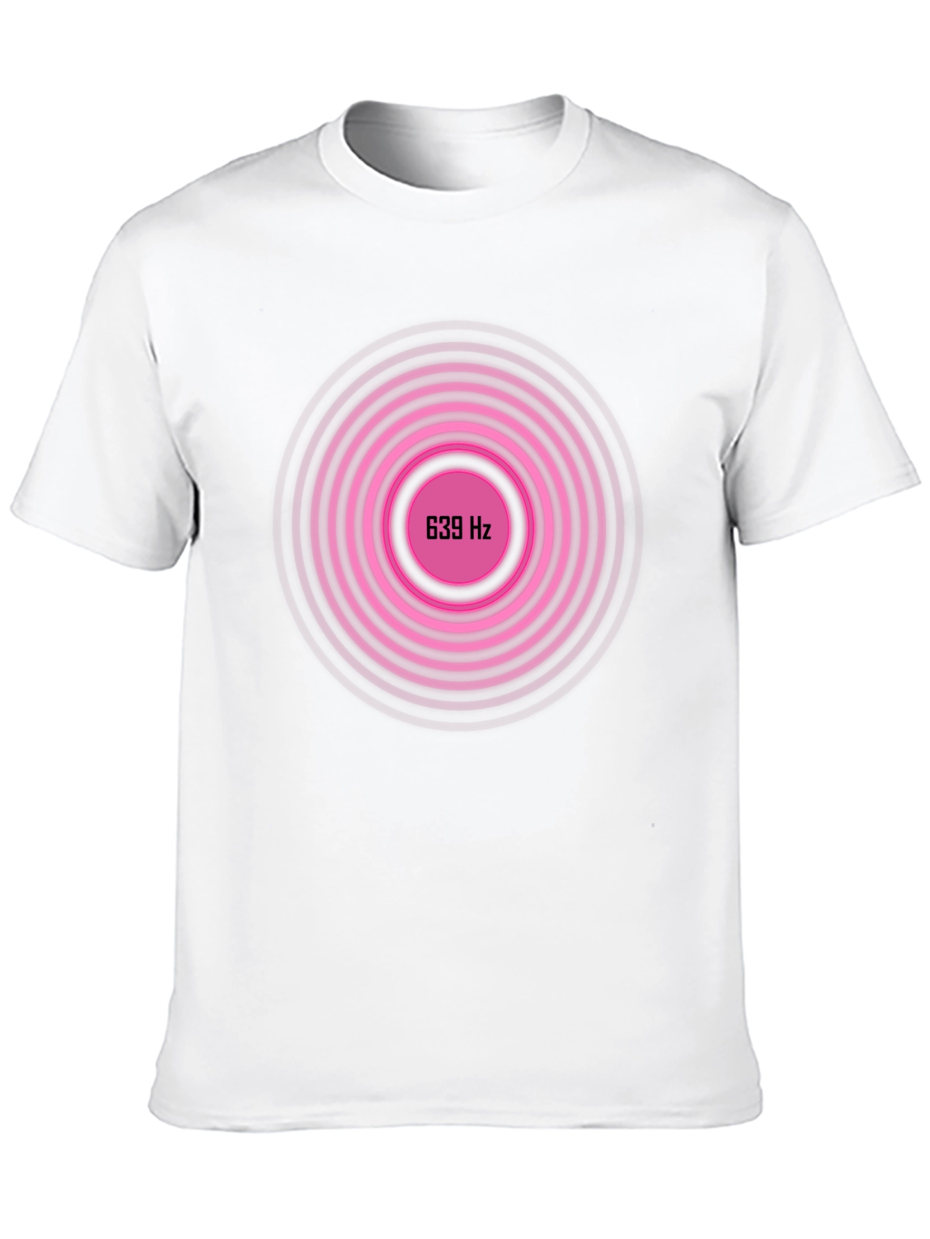 639 Hz Pink Circle Graphic Black T-Shirt