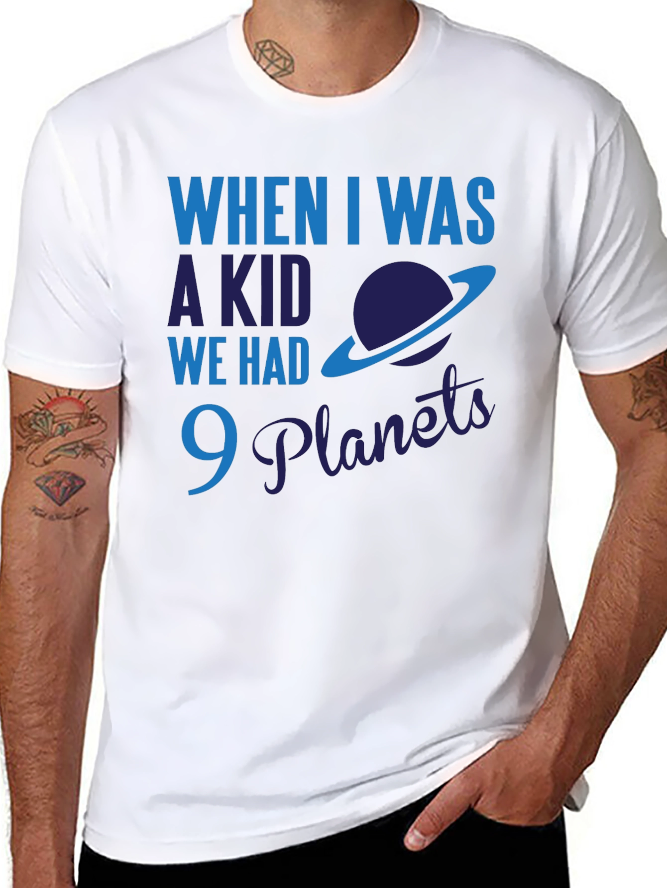 9 Planets Funny Astronomy Graphic Tee