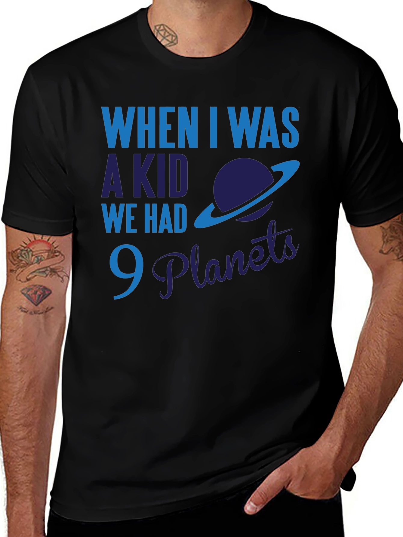 9 Planets Funny Astronomy Graphic Tee