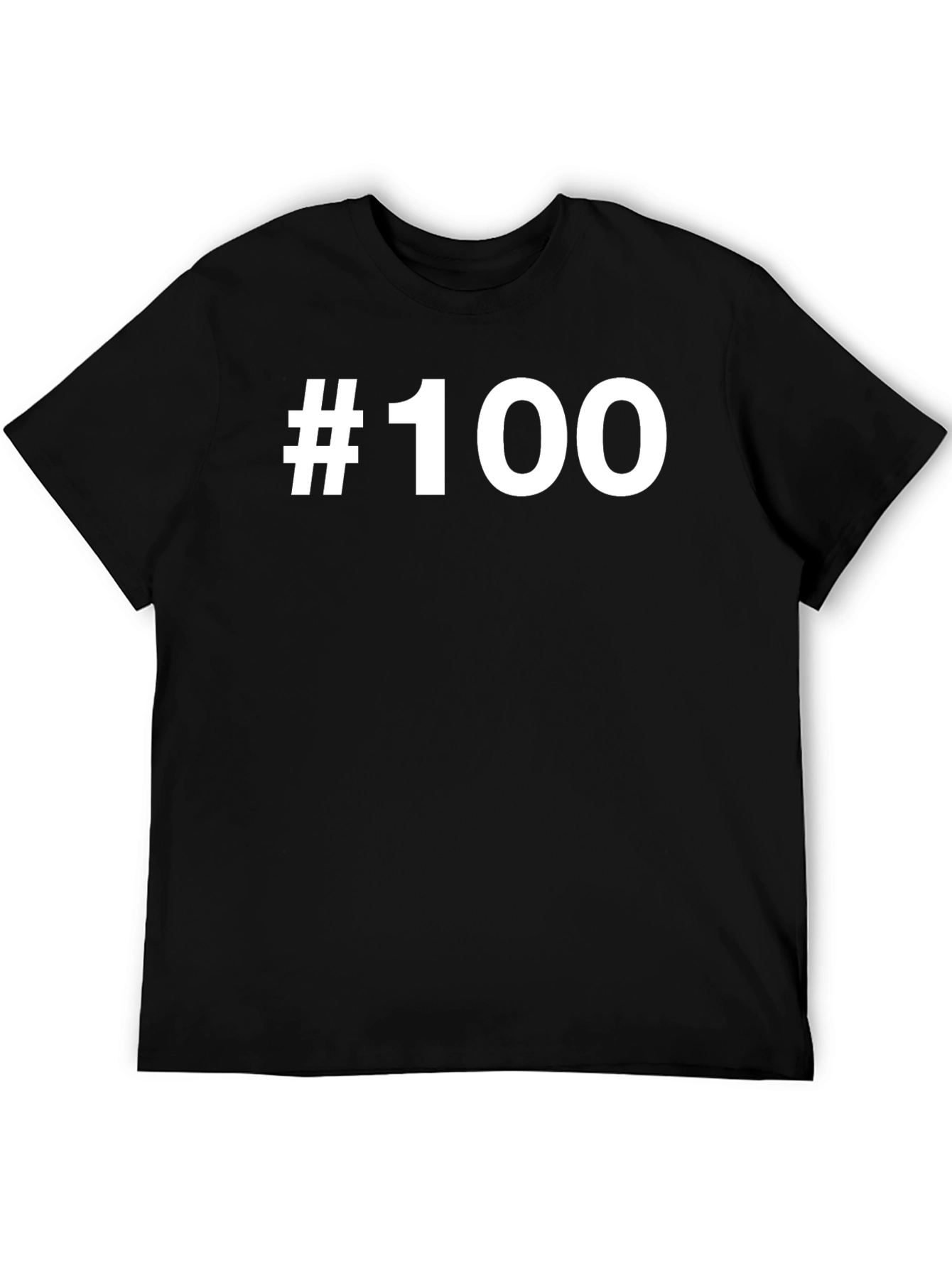 #100 Graphic Tee - Black Cotton Crew Neck T-Shirt