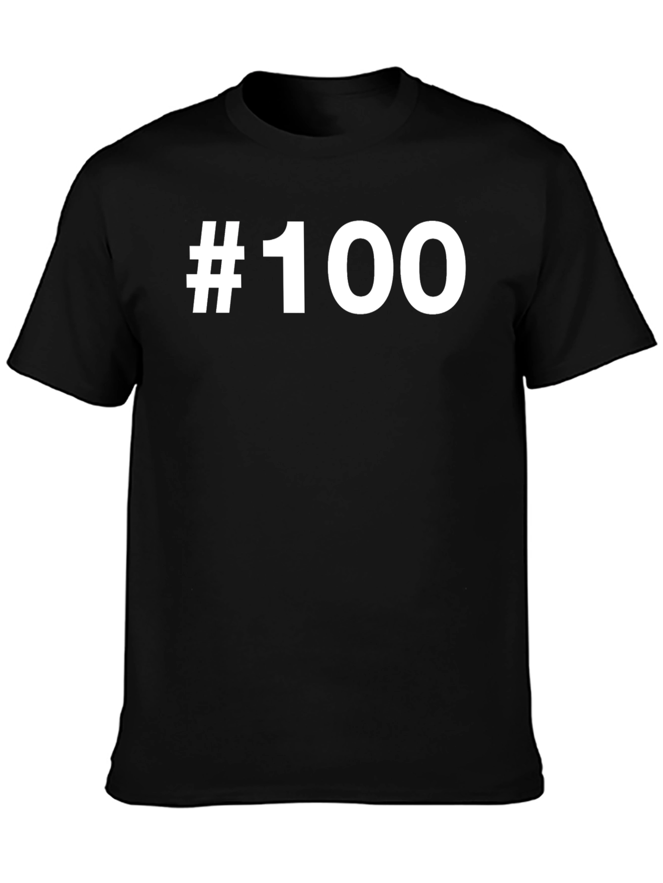 #100 Graphic Tee - Black Cotton Crew Neck T-Shirt
