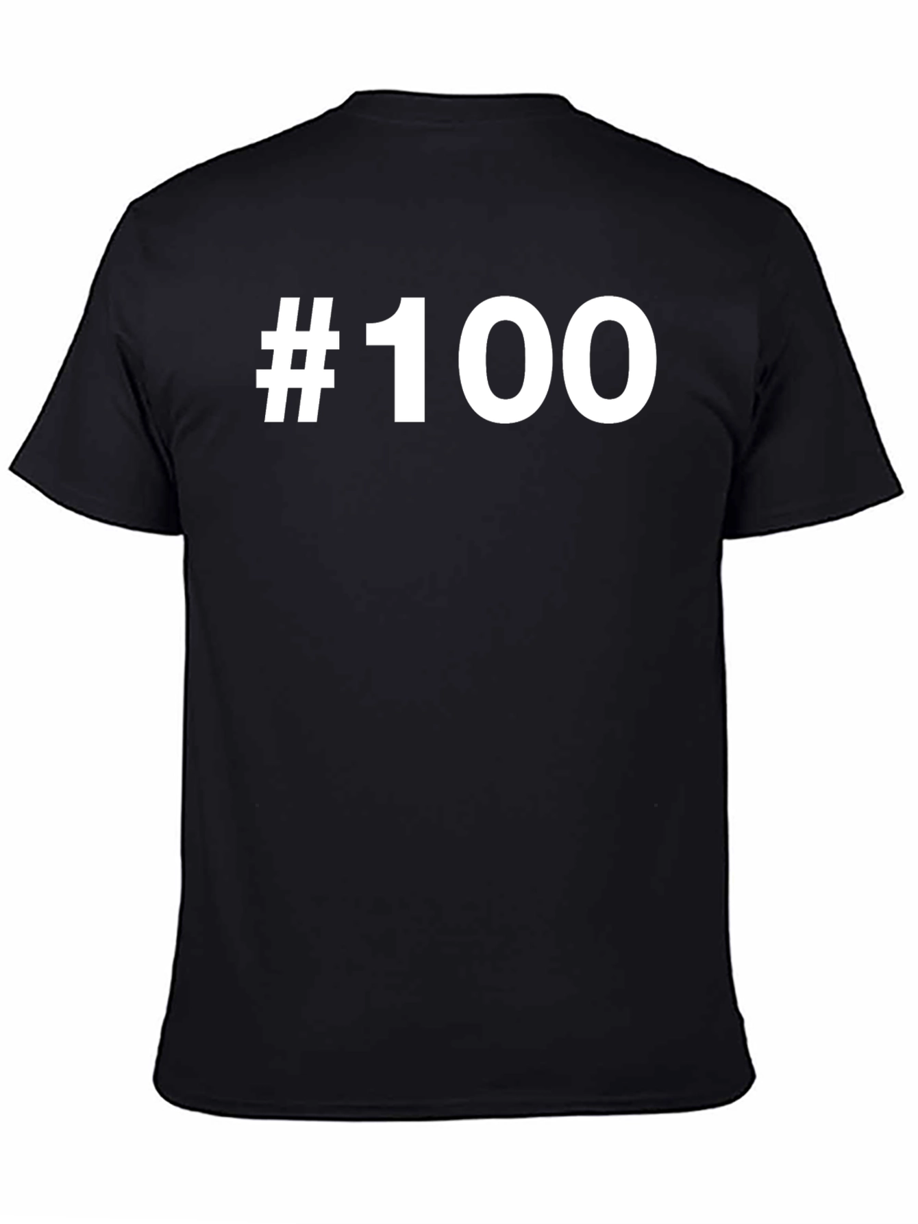#100 Graphic Tee - Black Cotton Crew Neck T-Shirt