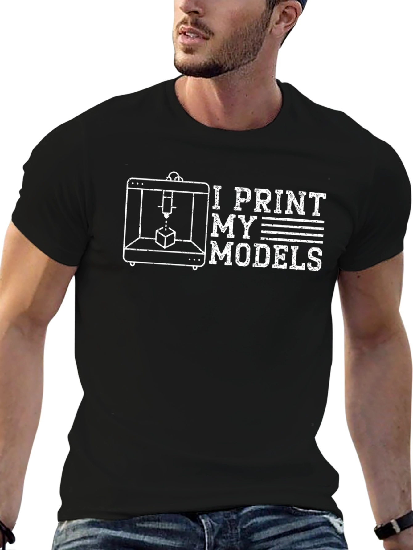 I Print My Models 3D Printer T-Shirt - Black