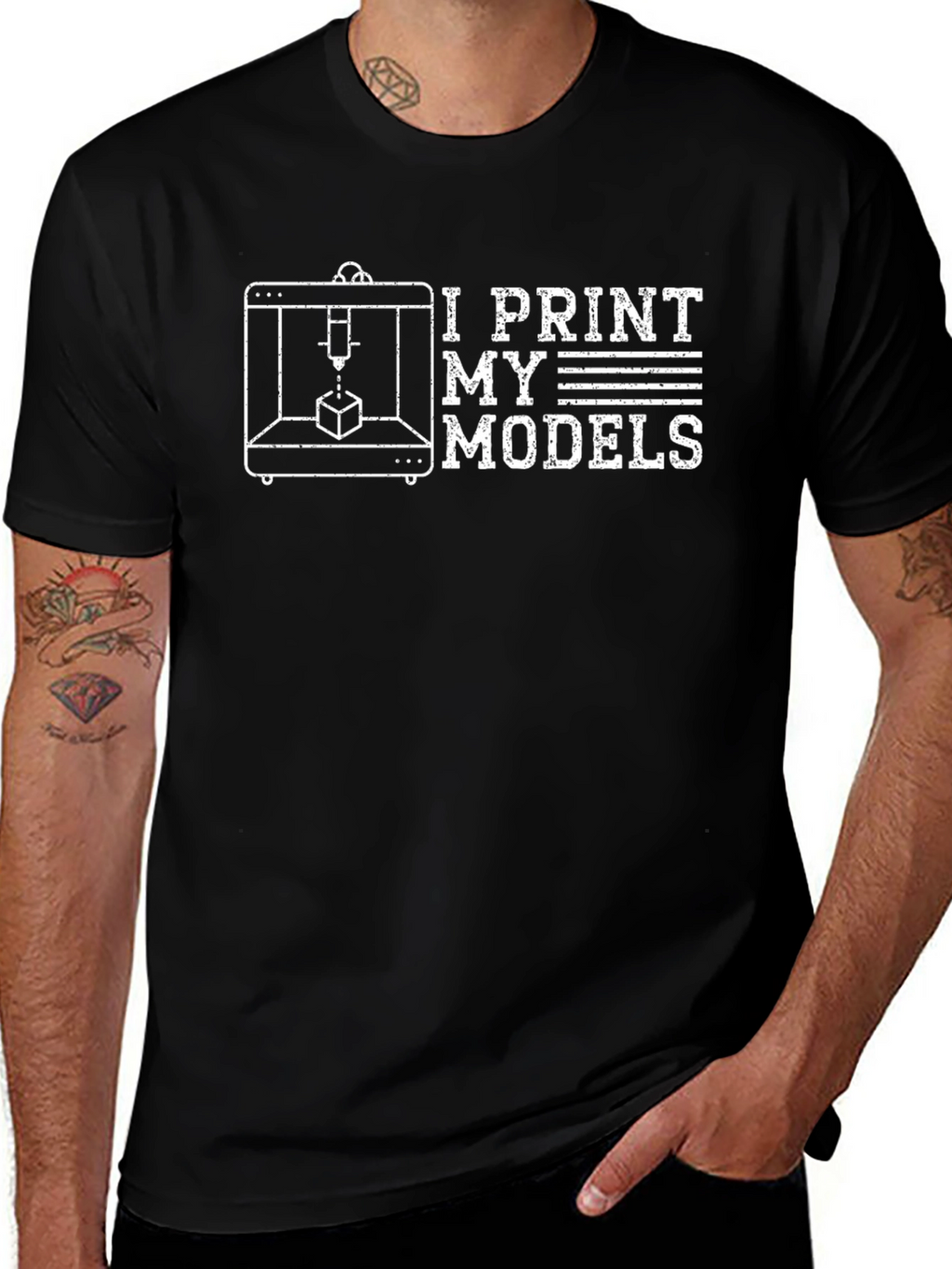 I Print My Models 3D Printer T-Shirt - Black