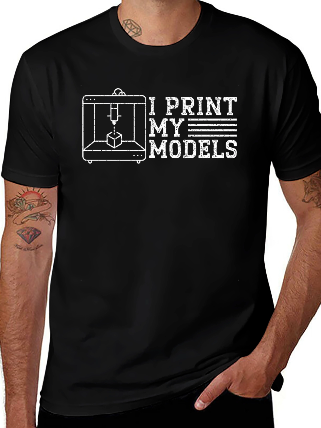 I Print My Models 3D Printer T-Shirt - Black