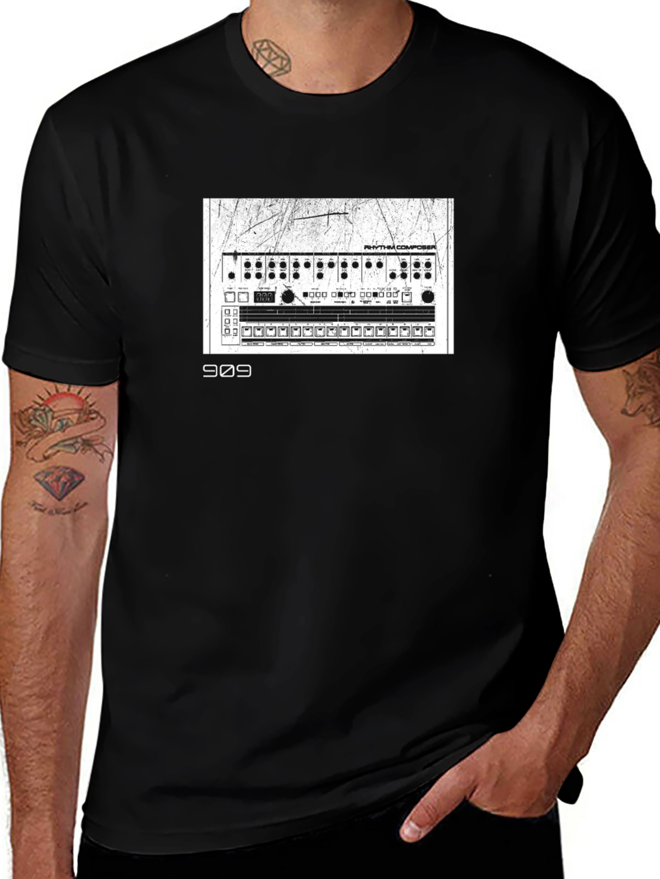 909 Rhythm Composer Black T-Shirt