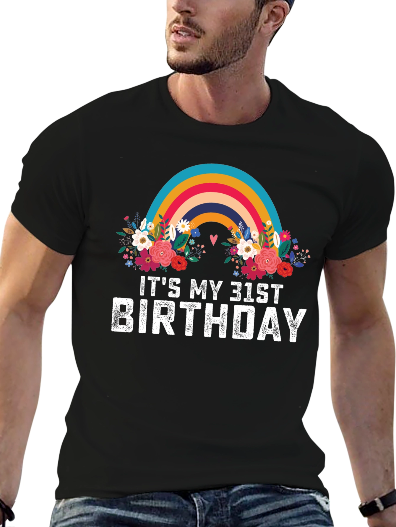 Its My 31st Birthday Rainbow Floral T-Shirt