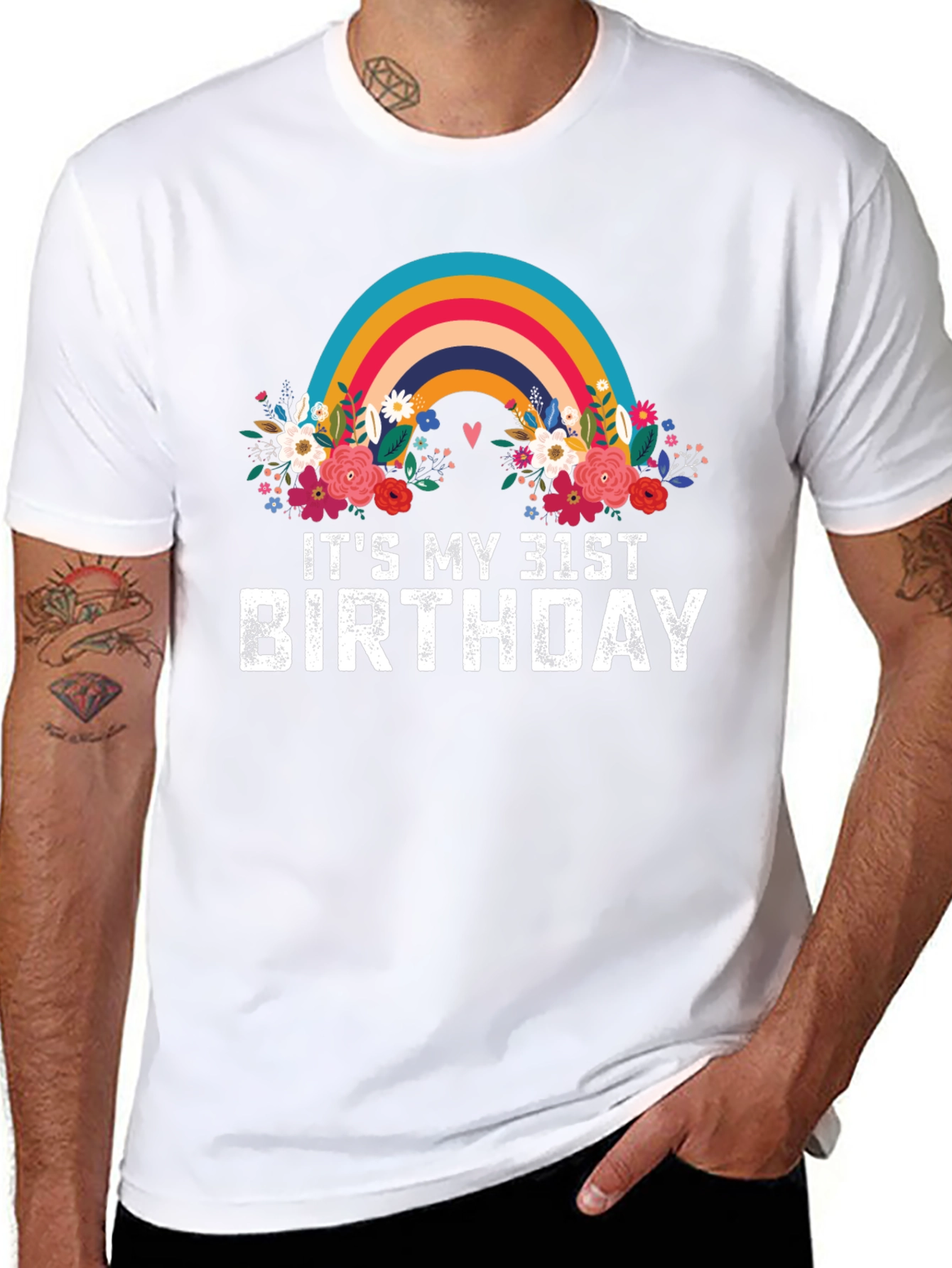 Its My 31st Birthday Rainbow Floral T-Shirt