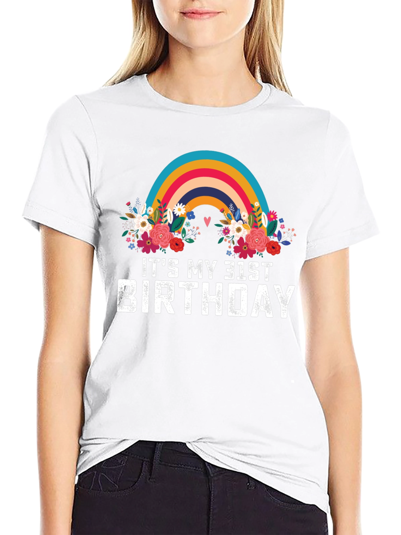 Its My 31st Birthday Rainbow Floral T-Shirt