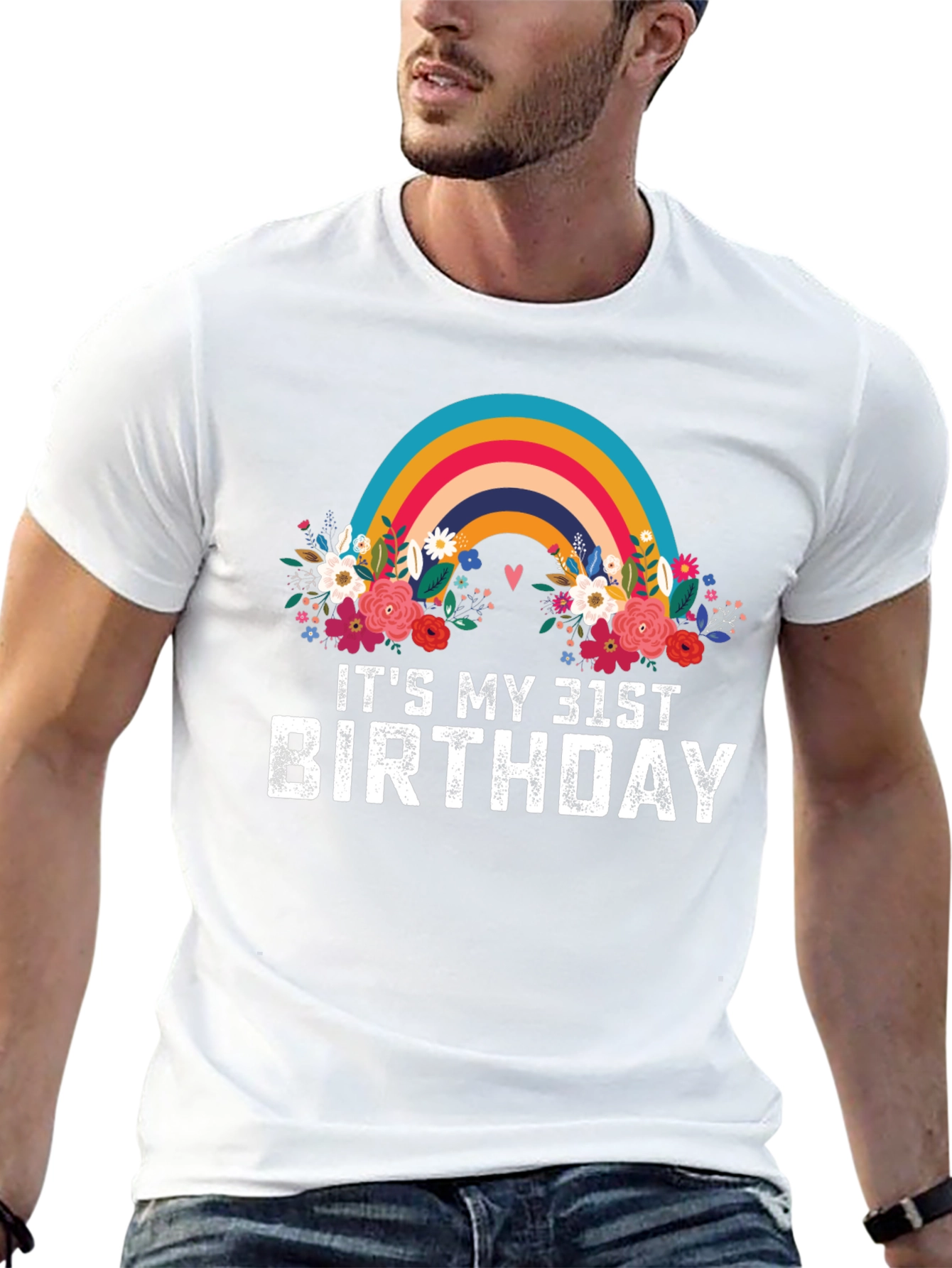 Its My 31st Birthday Rainbow Floral T-Shirt