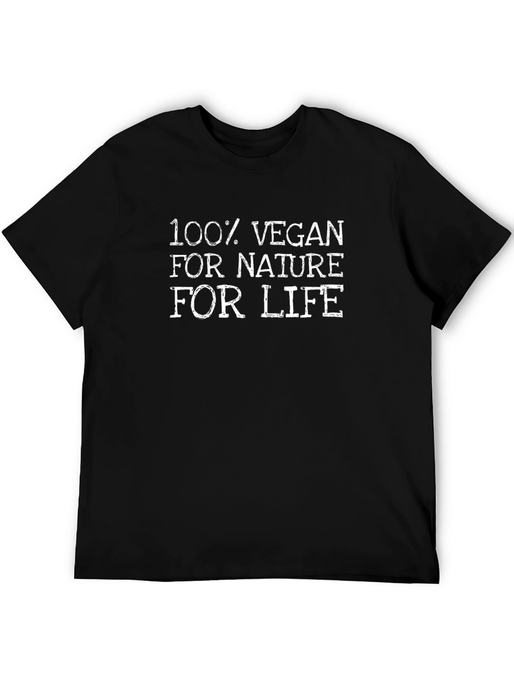 100% Vegan Nature Life Black T-Shirt