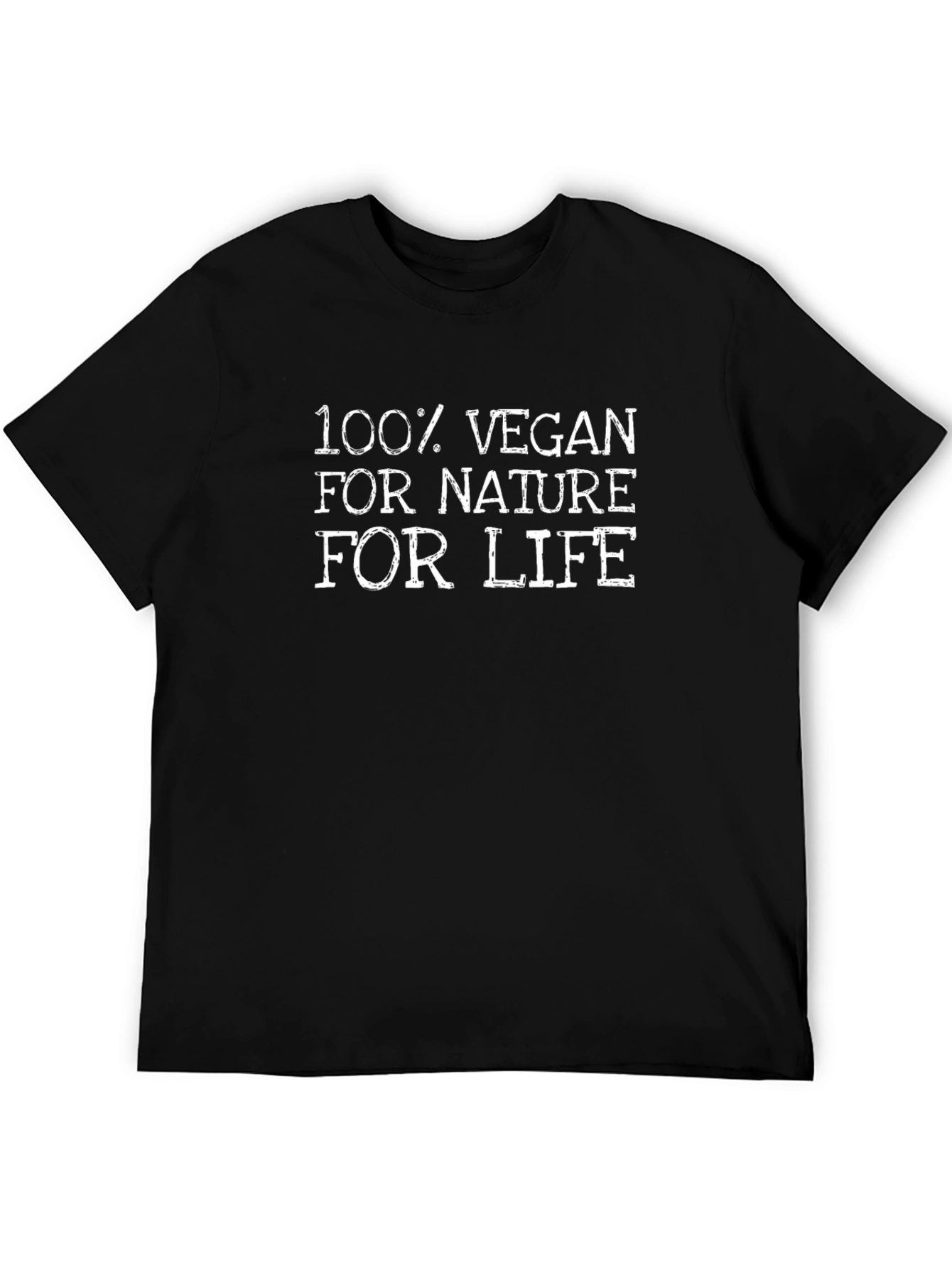 100% Vegan Nature Life Black T-Shirt
