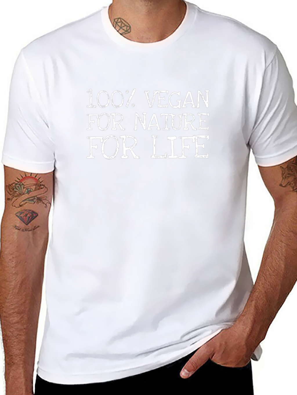 100% Vegan Nature Life Black T-Shirt