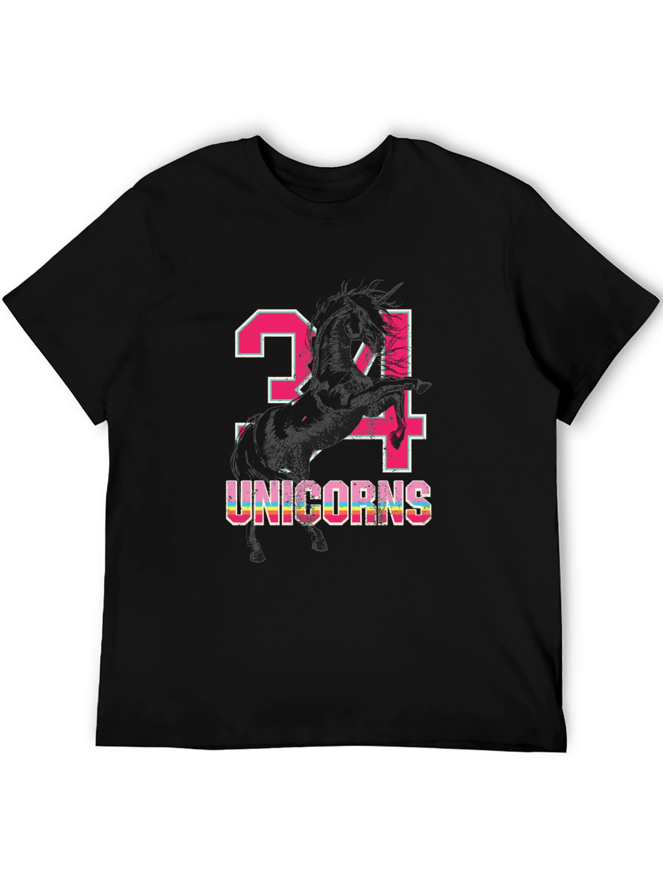 24 Unicorns Graphic T-Shirt Black
