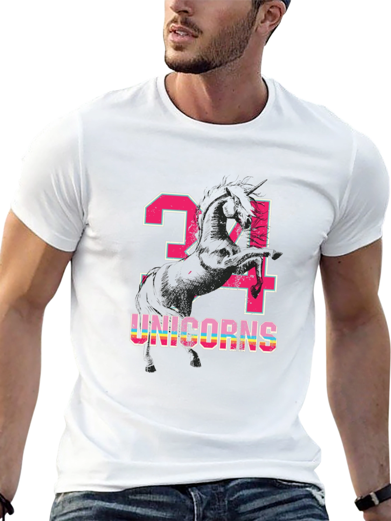24 Unicorns Graphic T-Shirt Black