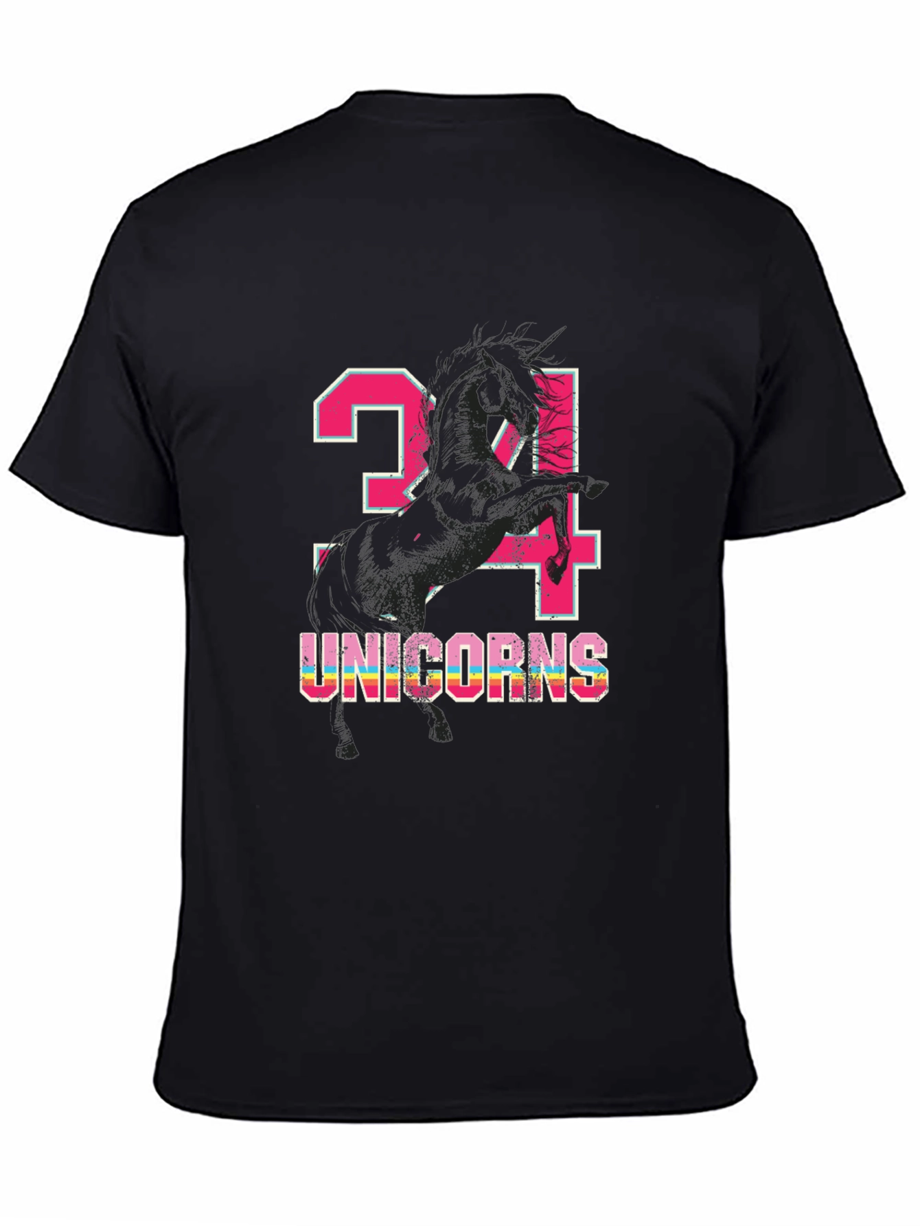 24 Unicorns Graphic T-Shirt Black