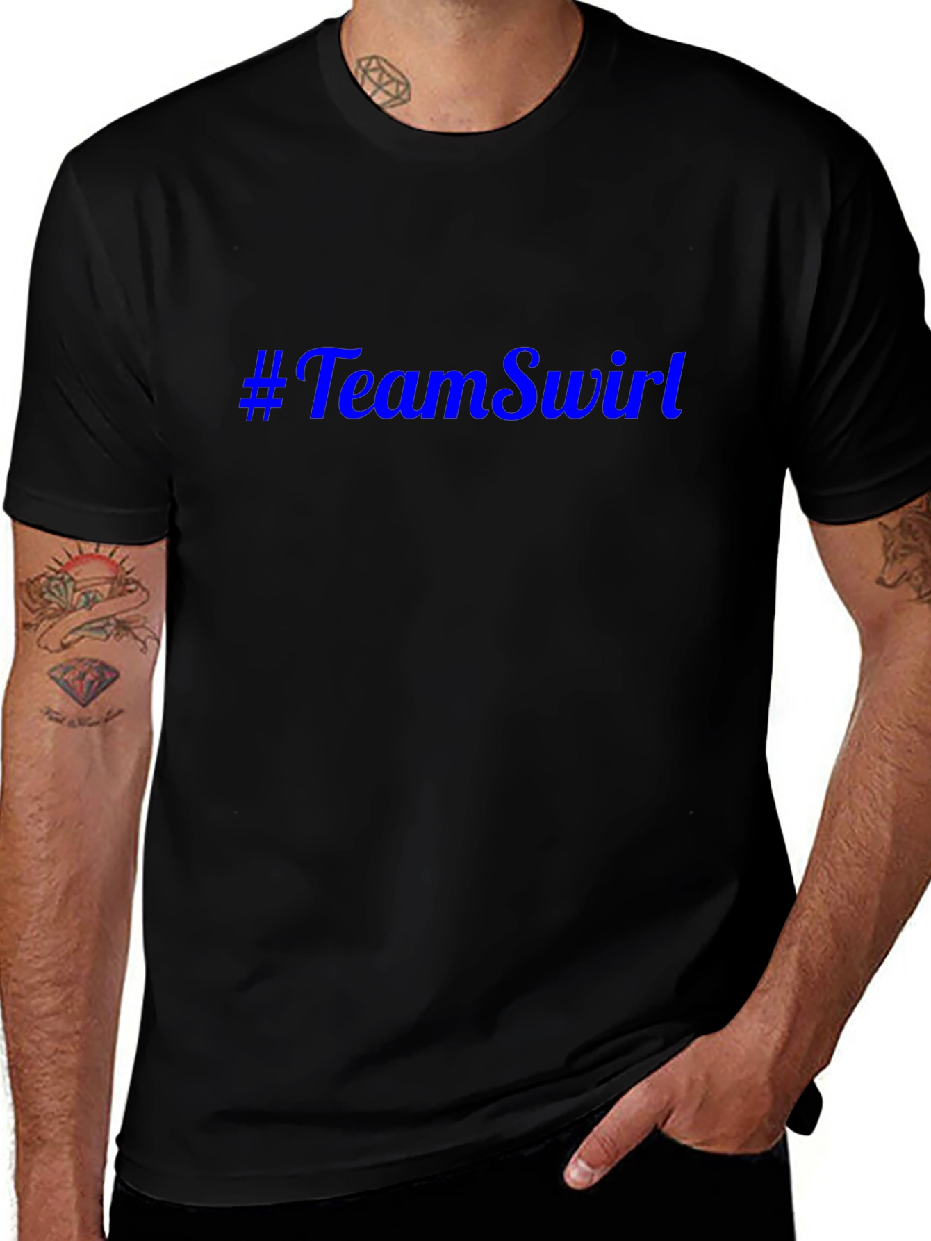 #TeamSwirl Black Cotton T-Shirt
