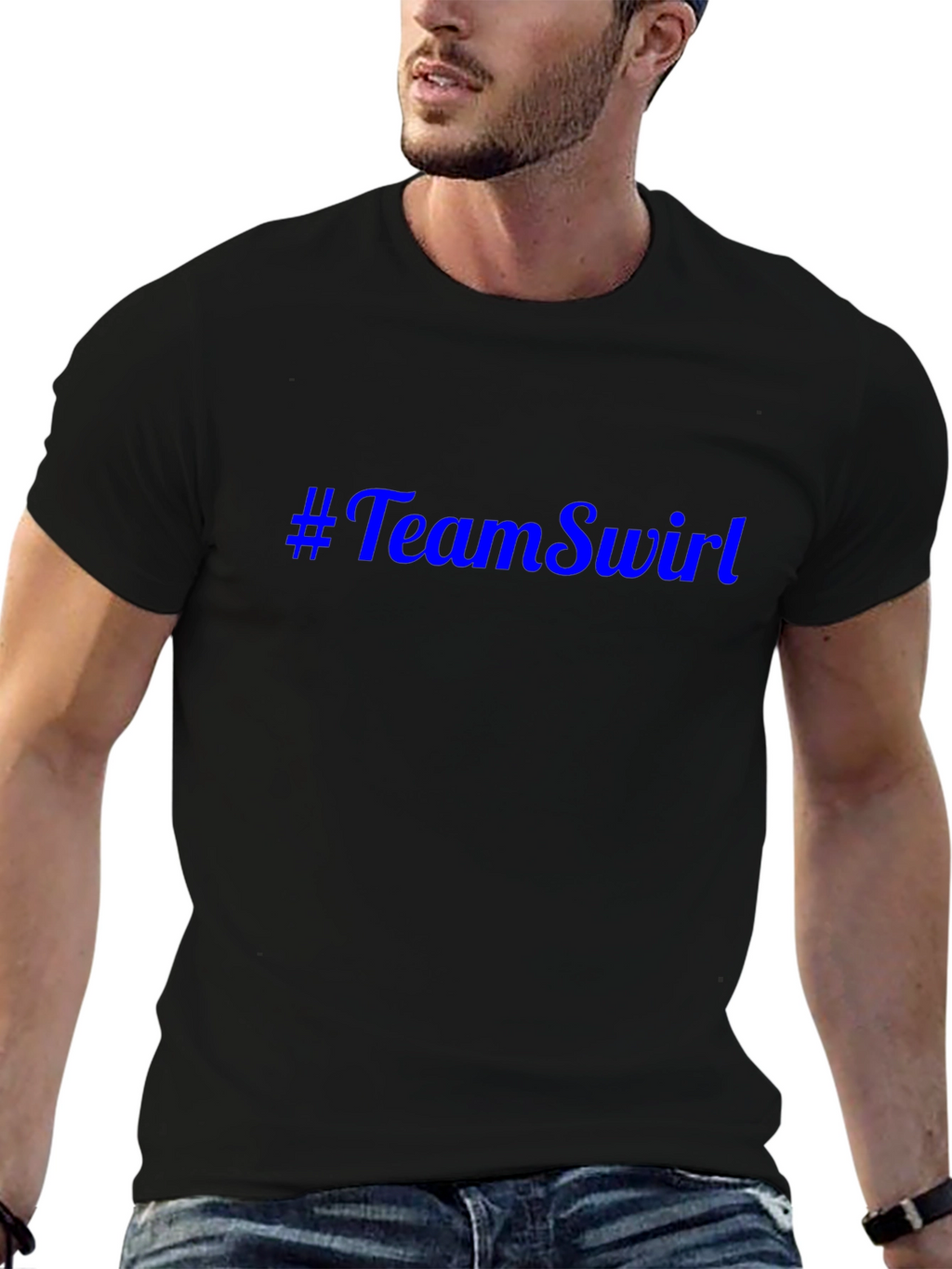 #TeamSwirl Black Cotton T-Shirt