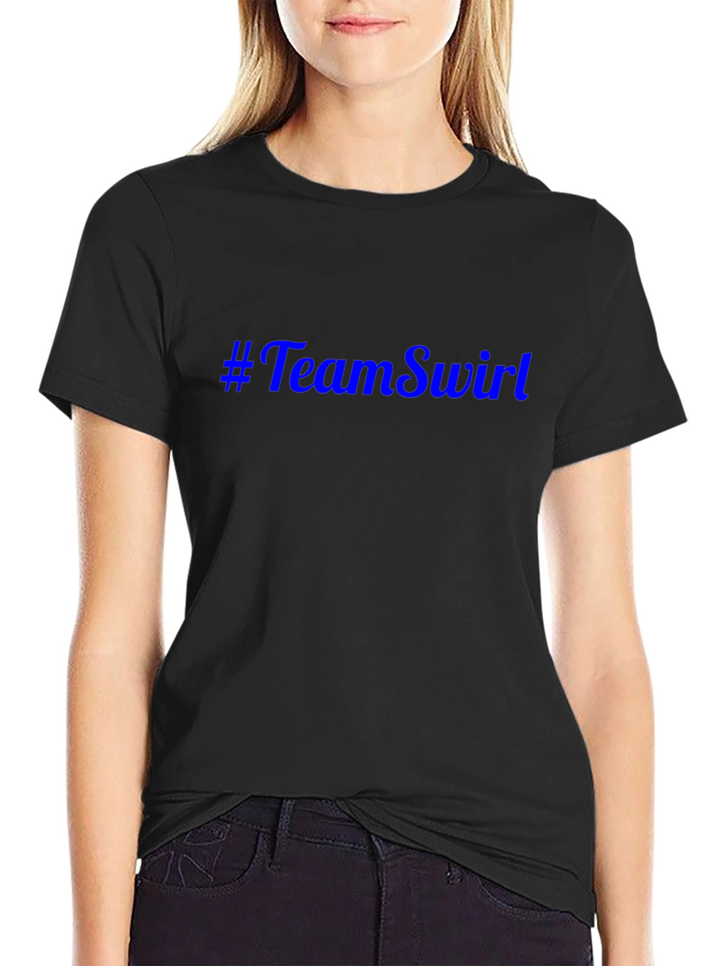 #TeamSwirl Black Cotton T-Shirt