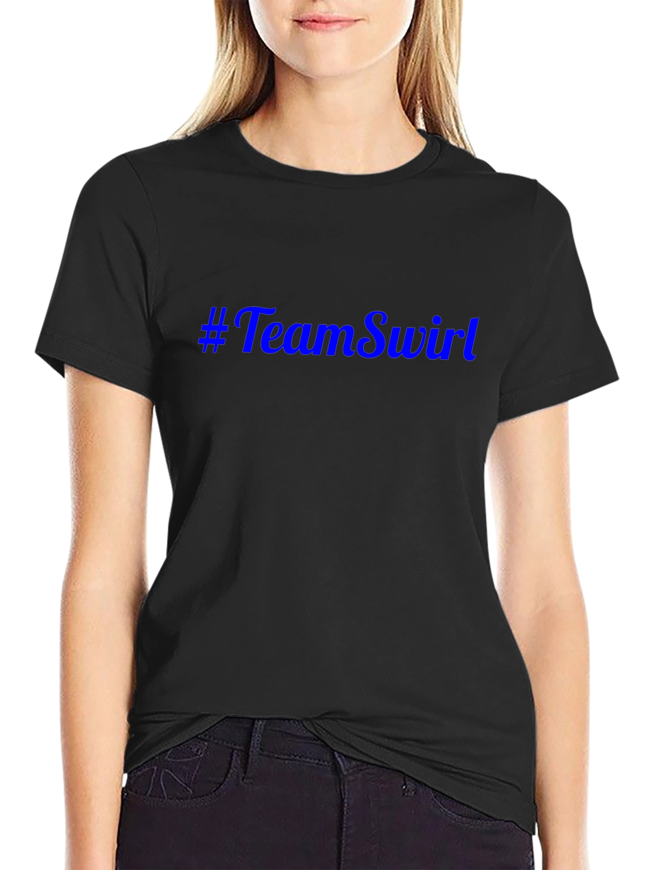 #TeamSwirl Black Cotton T-Shirt