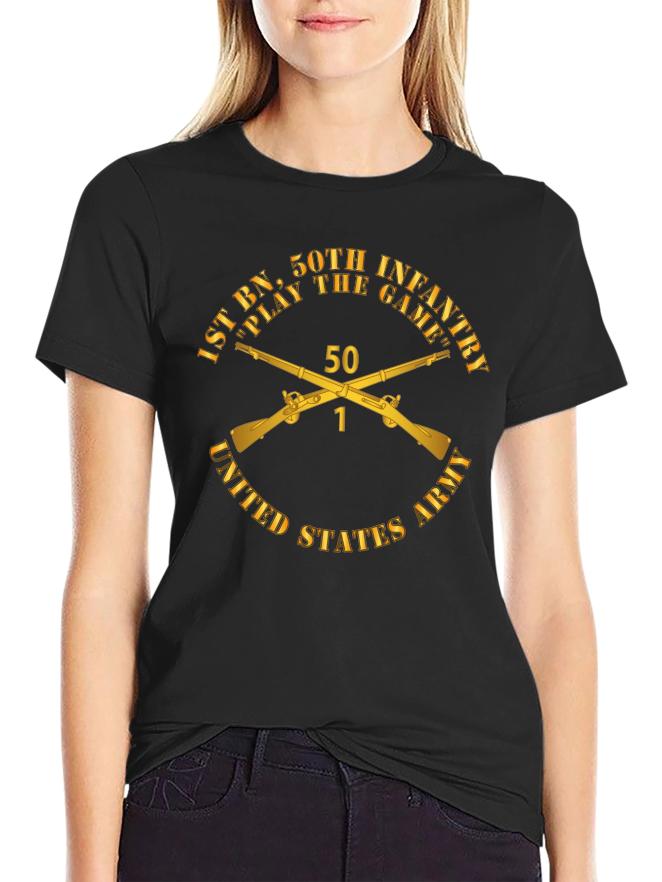 1st BN 50th Infantry T-Shirt - Black