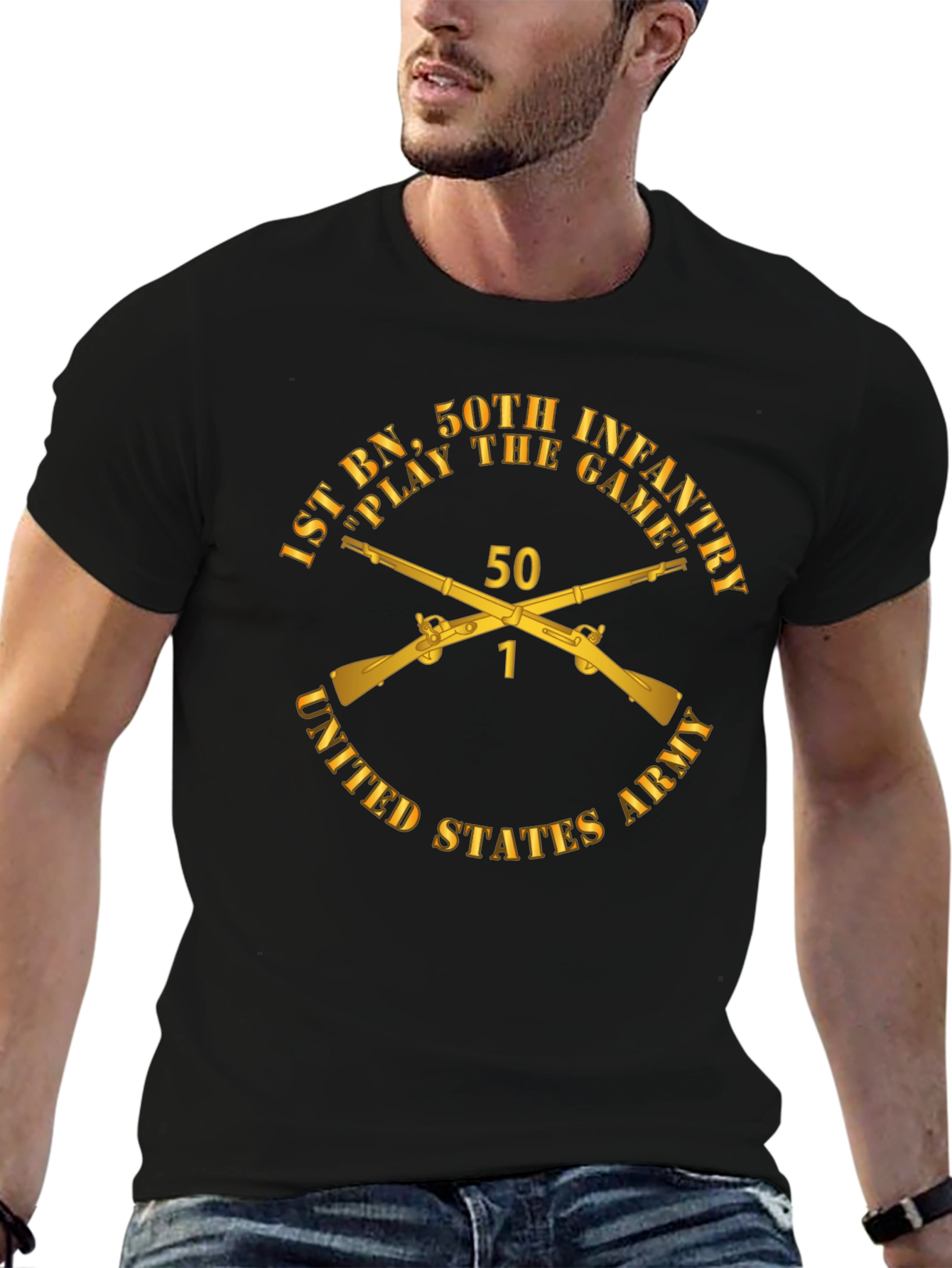 1st BN 50th Infantry T-Shirt - Black