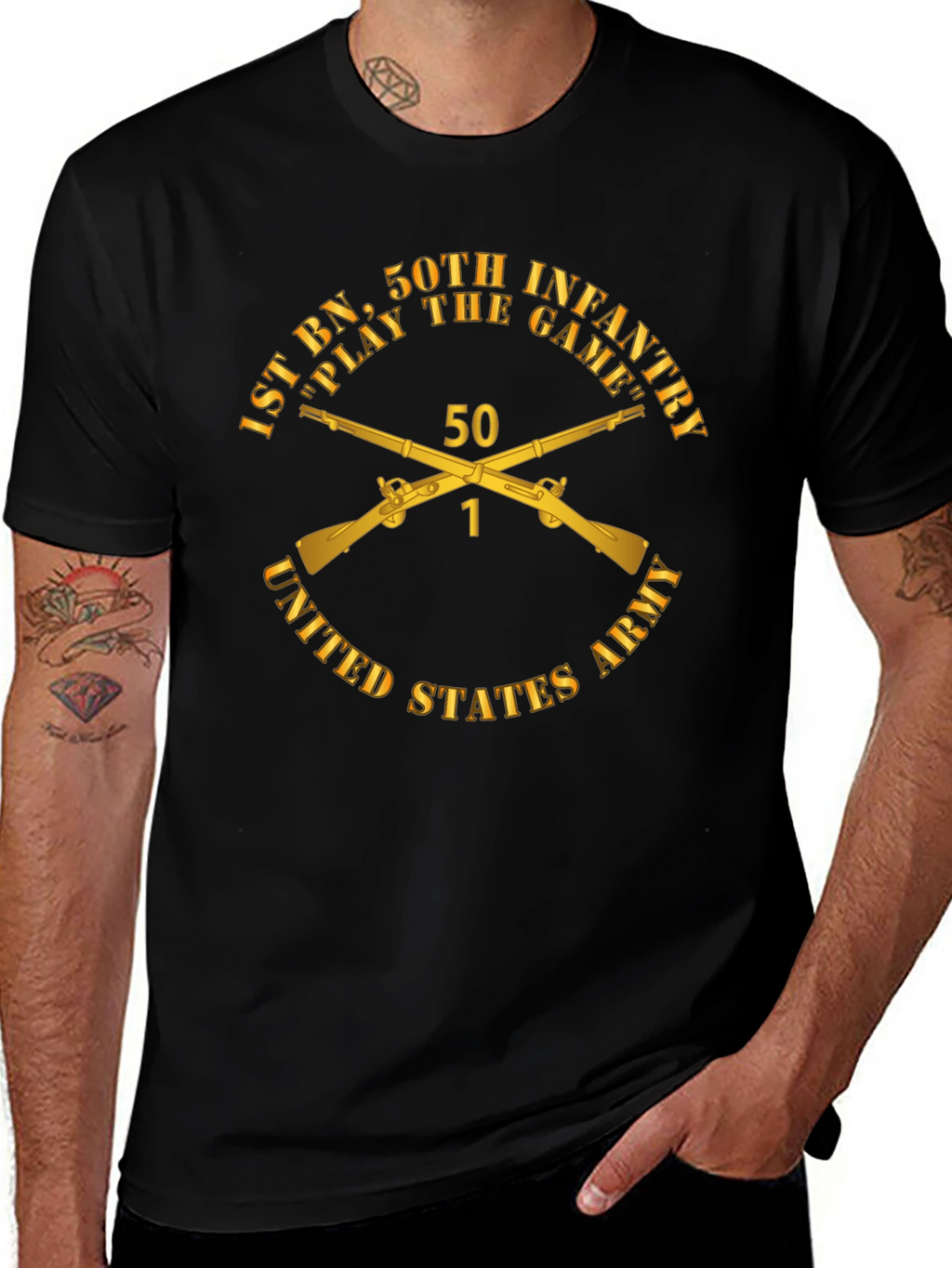 1st BN 50th Infantry T-Shirt - Black