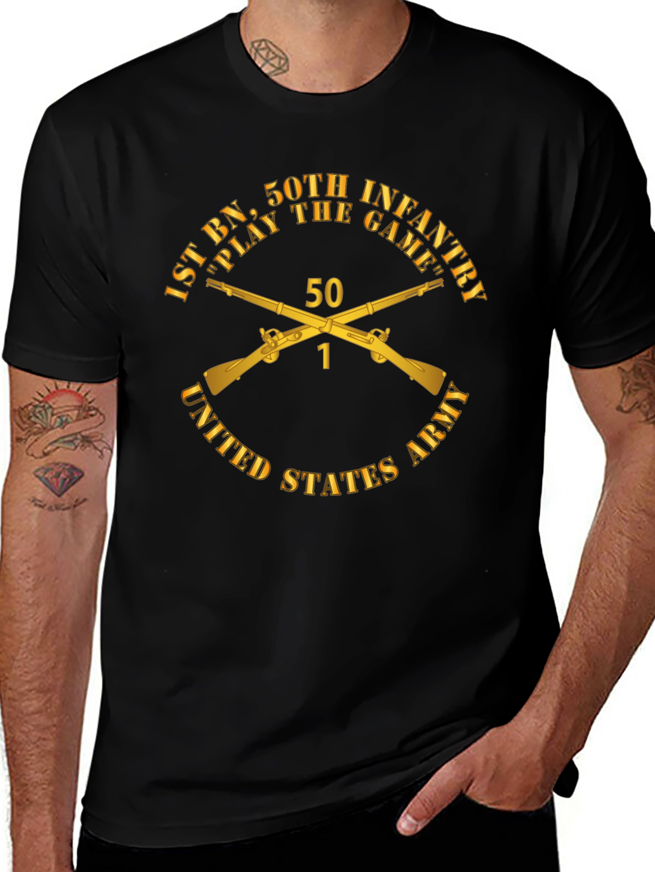 1st BN 50th Infantry T-Shirt - Black